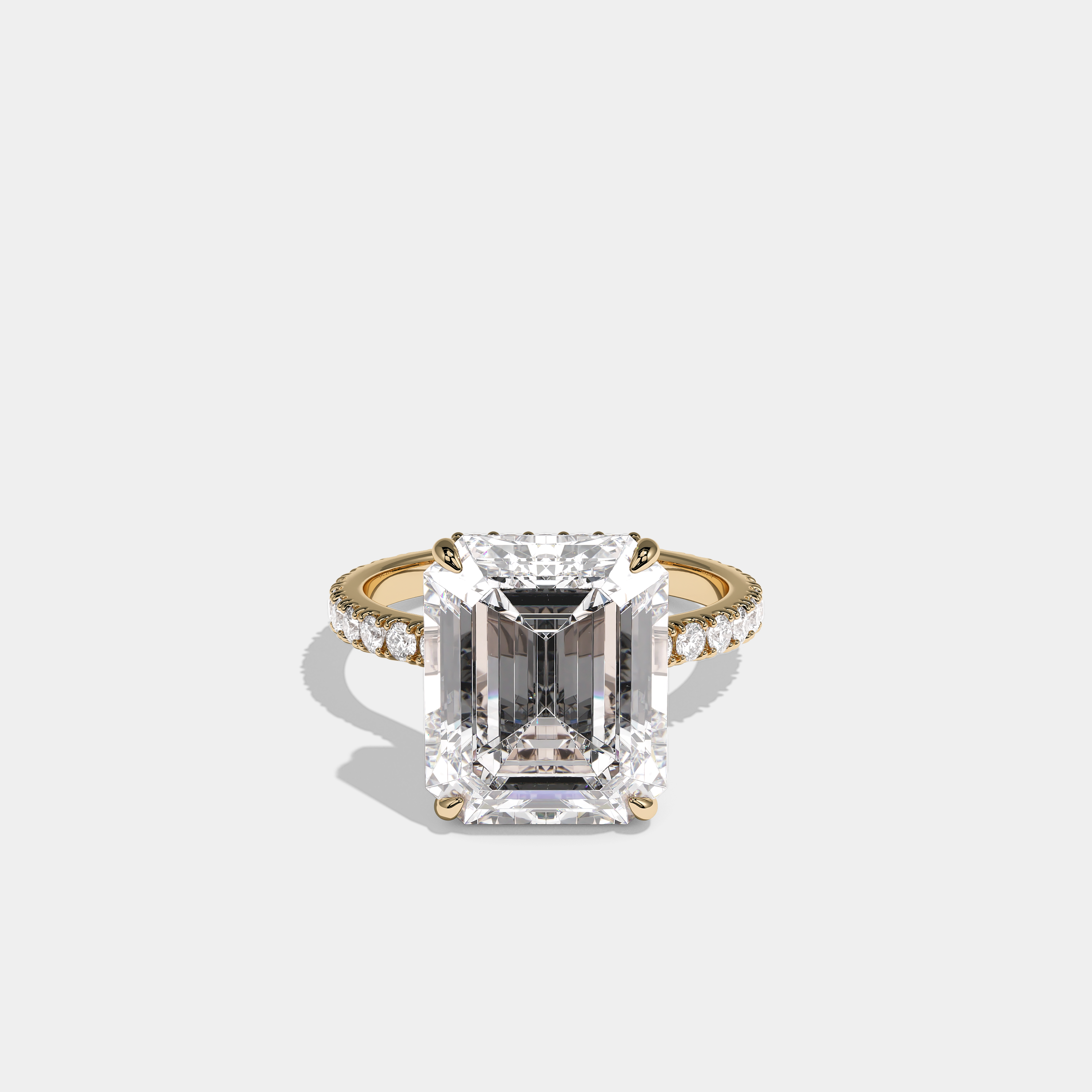 Florin Serenade Diamond Emerald Halo Engagement Ring 18K Yellow Gold 8.00ct