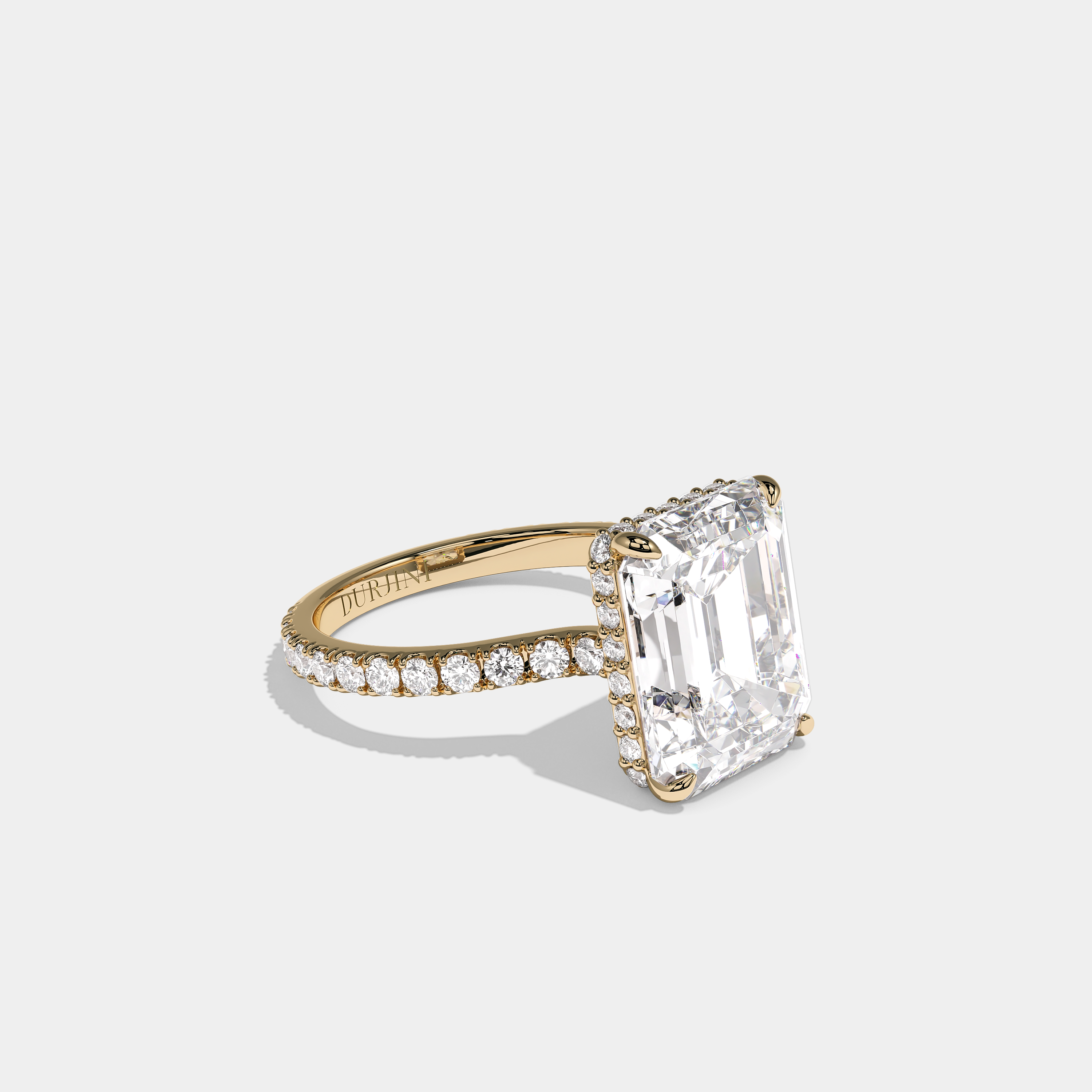 Right View – Kurbãni Durjini Florin Serenade Diamond Emerald Halo Engagement Ring