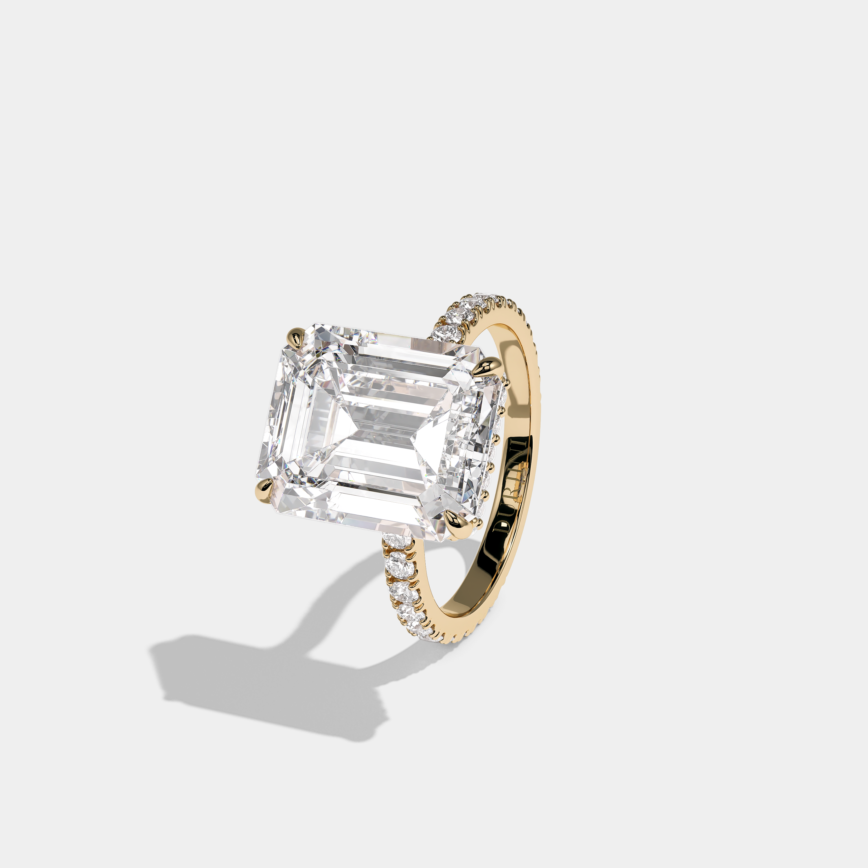 Florin Serenade Diamond Emerald Halo Engagement Ring 18K Yellow Gold 8.00ct