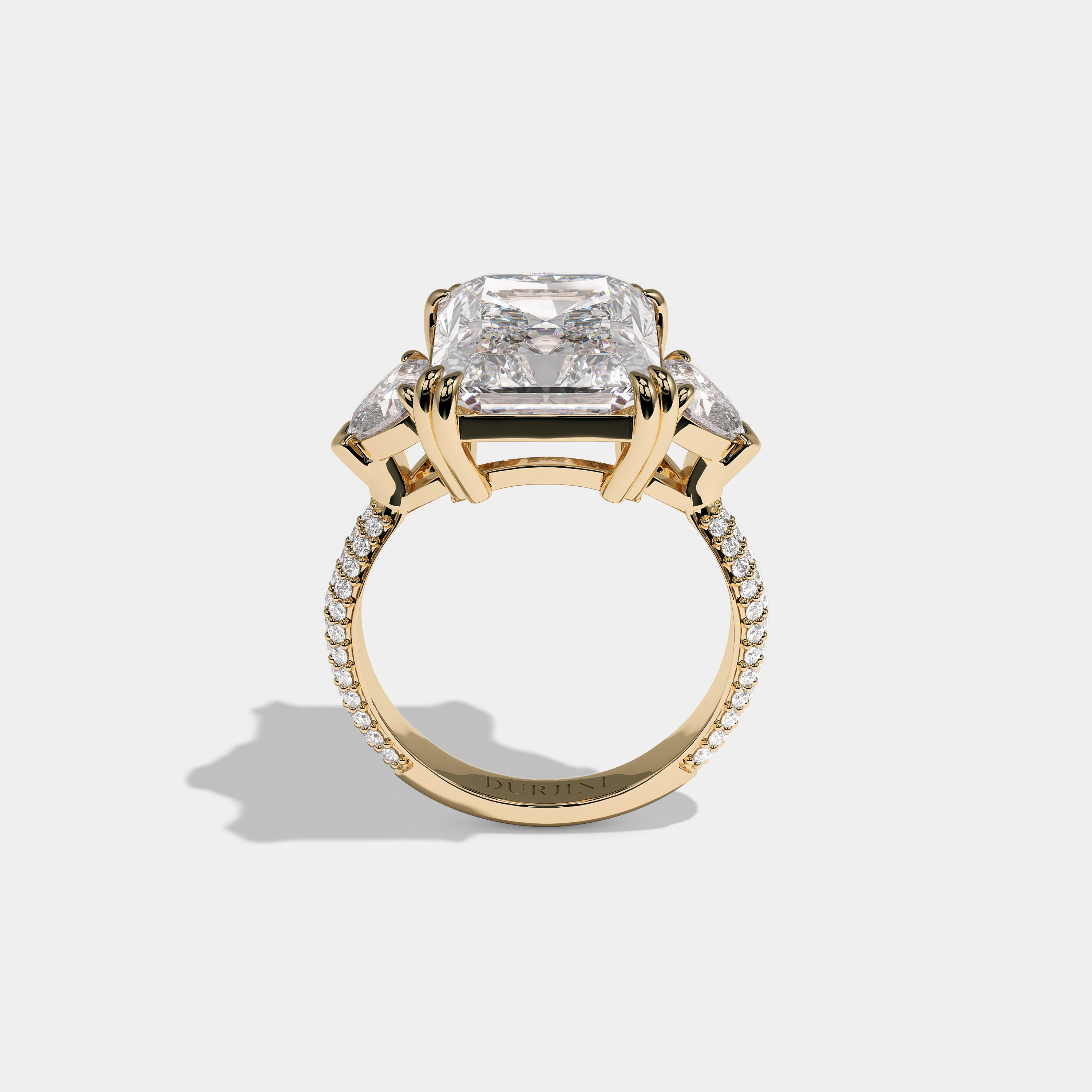 Evangeline Celeste Diamond Radiant Halo Engagement Ring 18K Yellow Gold 20.00ct