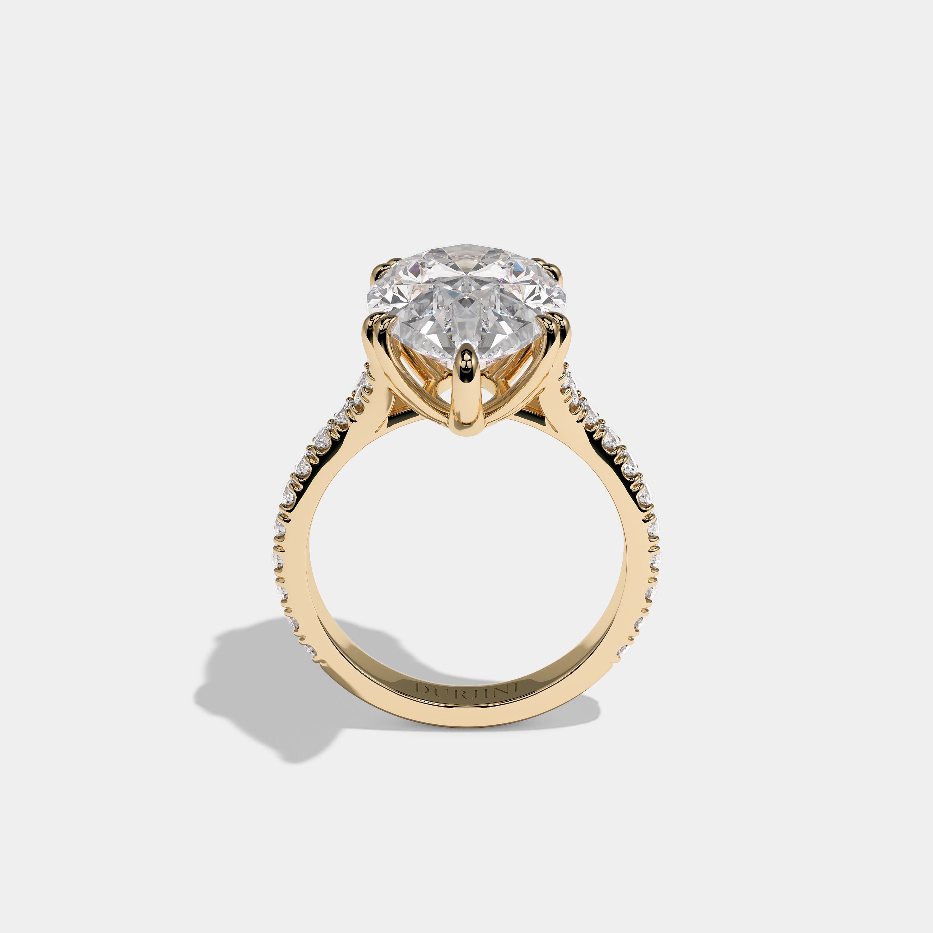 Rochefort Royale Diamond Pear Halo Engagement Ring 18K Yellow Gold 12.00ct