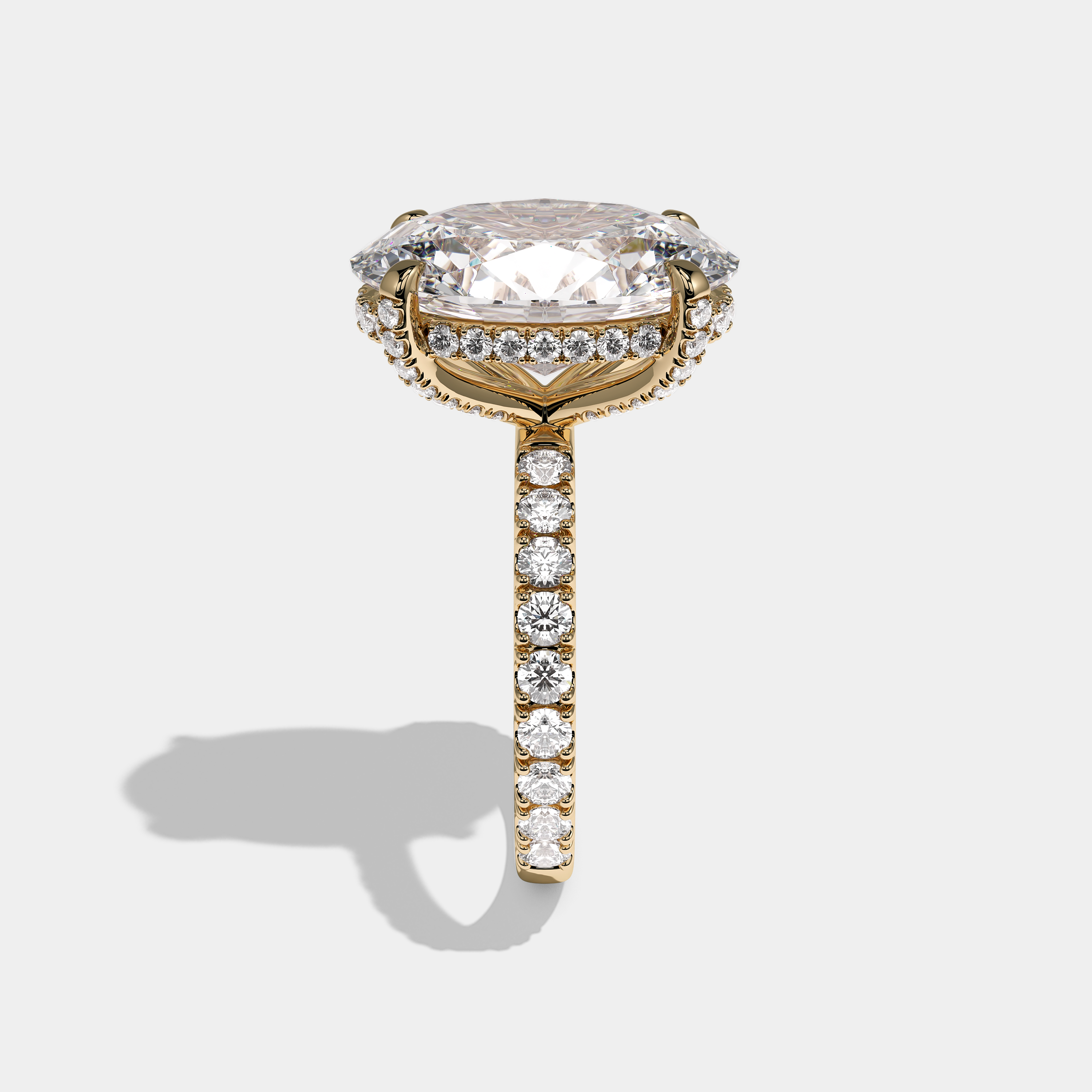 Side View – Kurbãni Durjini Aveline Royale Diamond Oval Halo Engagement Ring