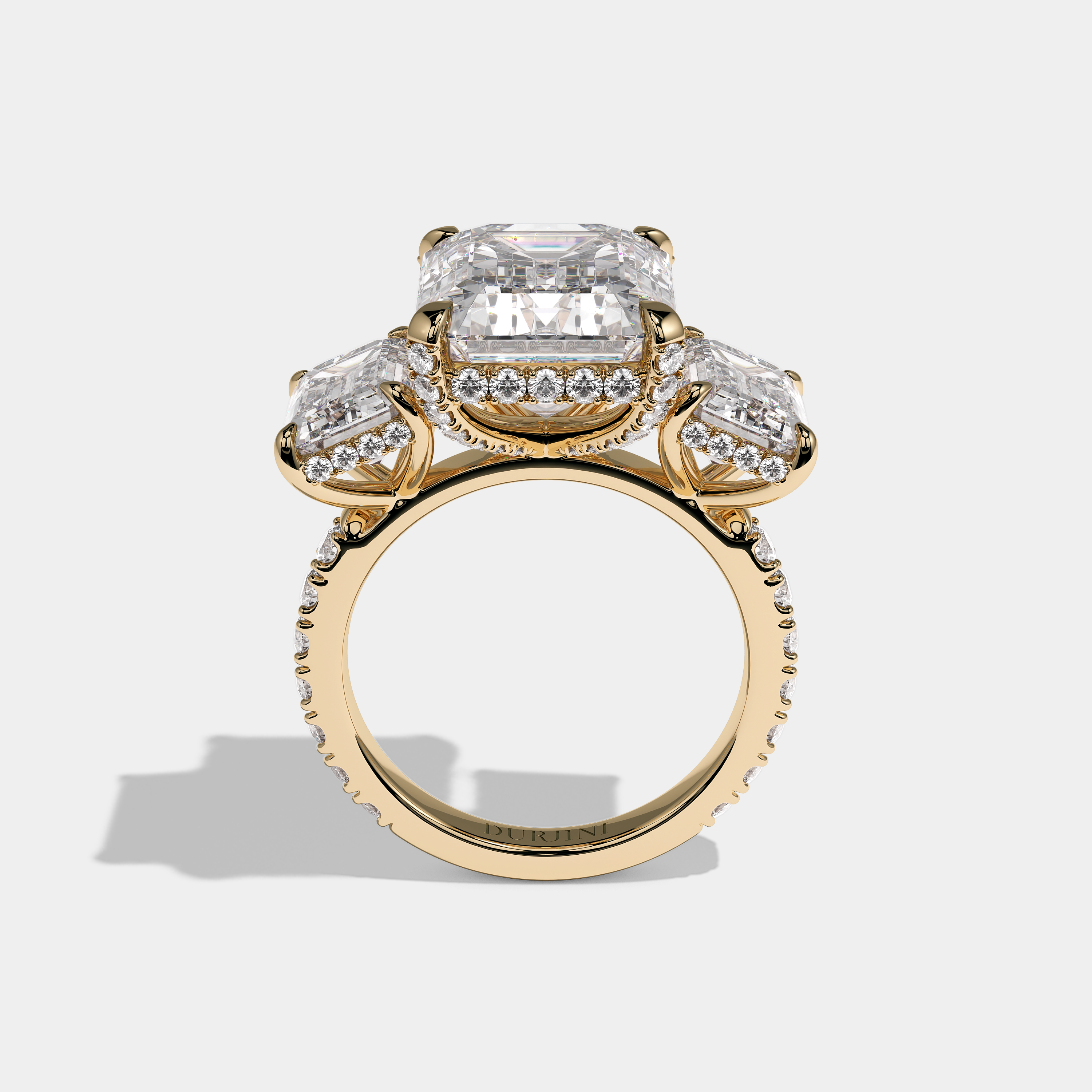 Full View – Kurbãni Durjini Marcellin Royale Diamond Emerald Halo Engagement Ring