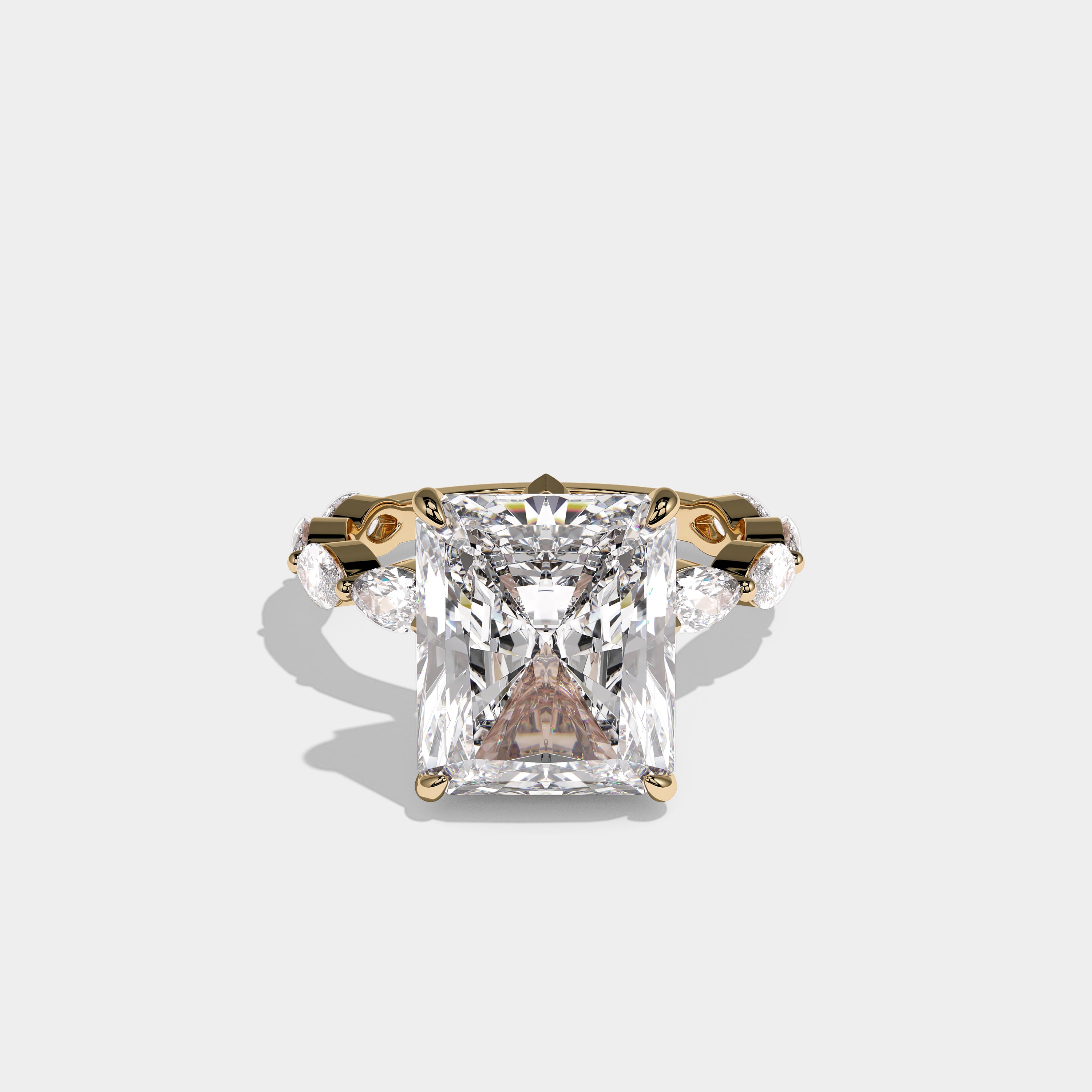 Front View – Kurbãni Durjini Caelmont Royale Diamond Radiant Engagement Ring