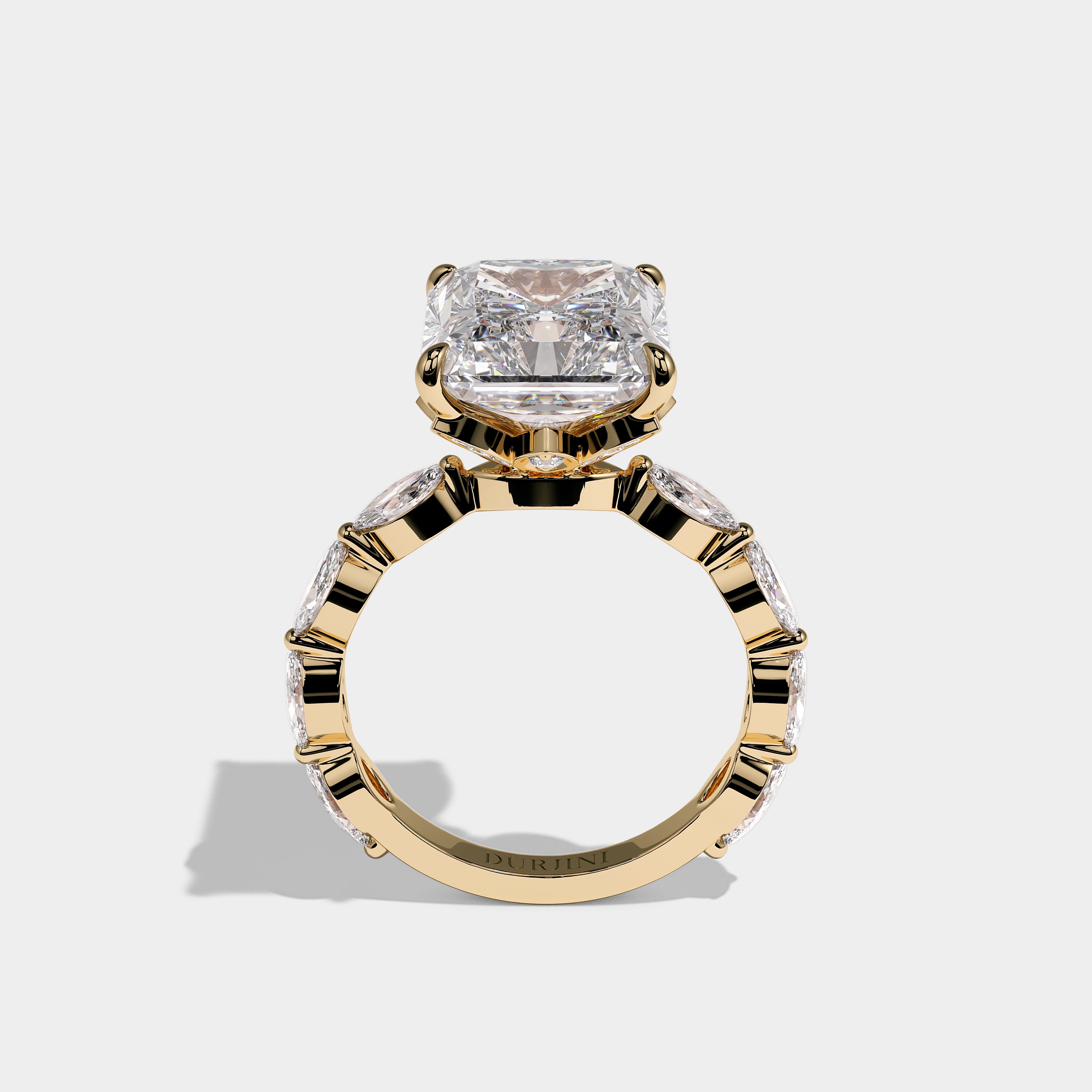 Full View – Kurbãni Durjini Caelmont Royale Diamond Radiant Engagement Ring