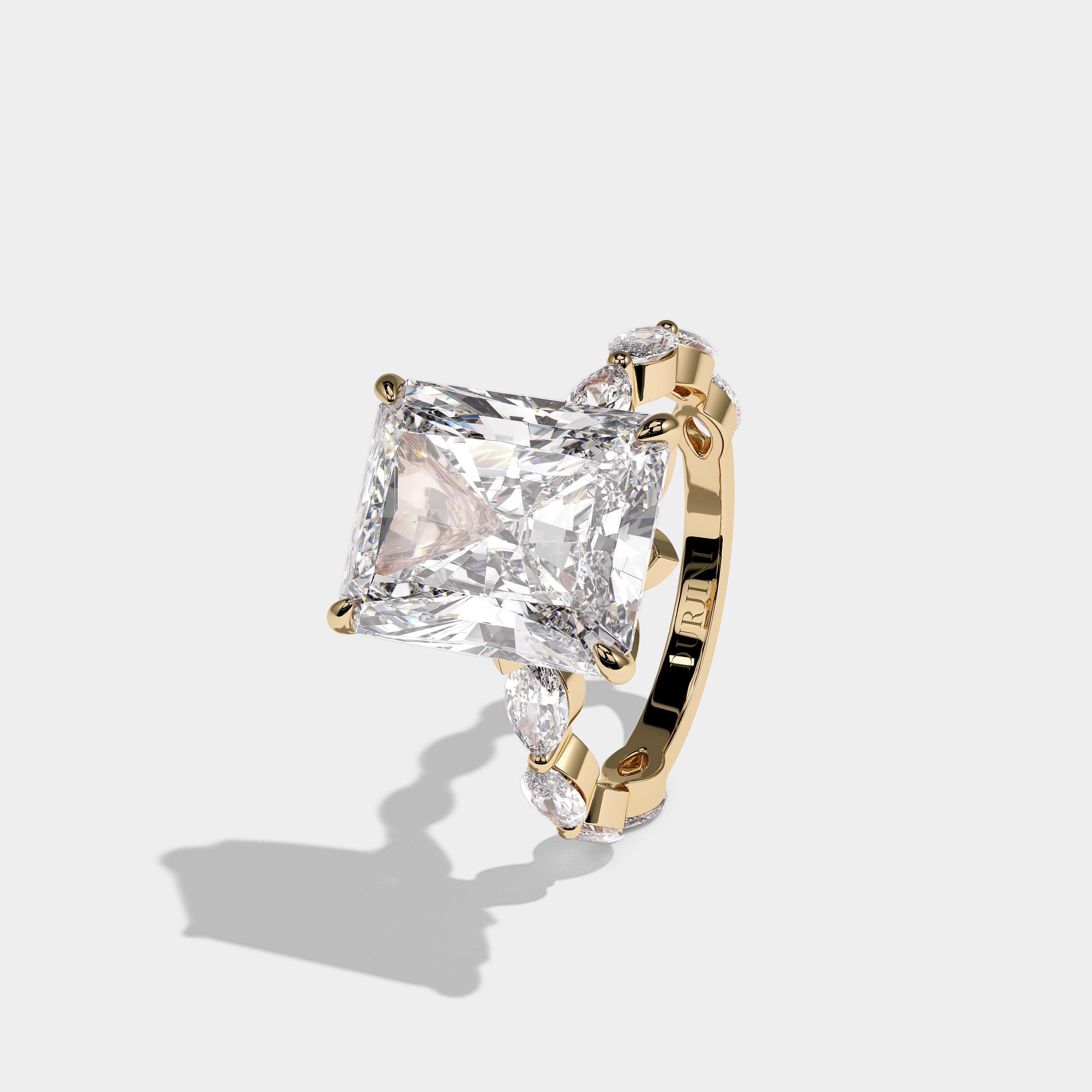 Left View – Kurbãni Durjini Caelmont Royale Diamond Radiant Engagement Ring