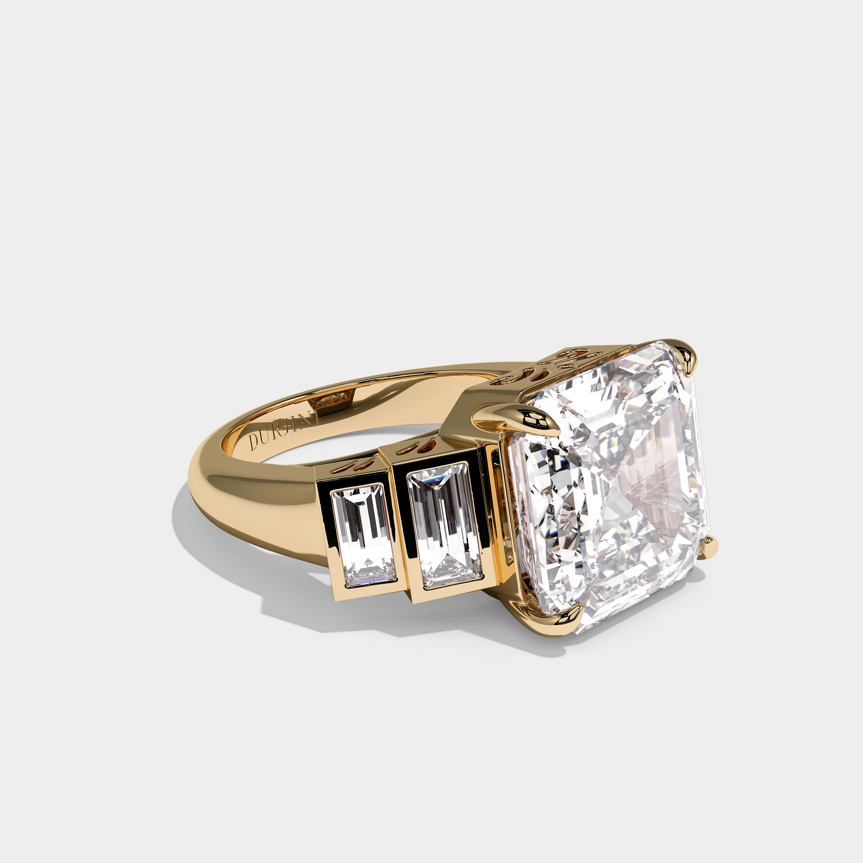 Alaric Royale Diamond Asscher Engagement Ring 18K Yellow Gold 16.00ct