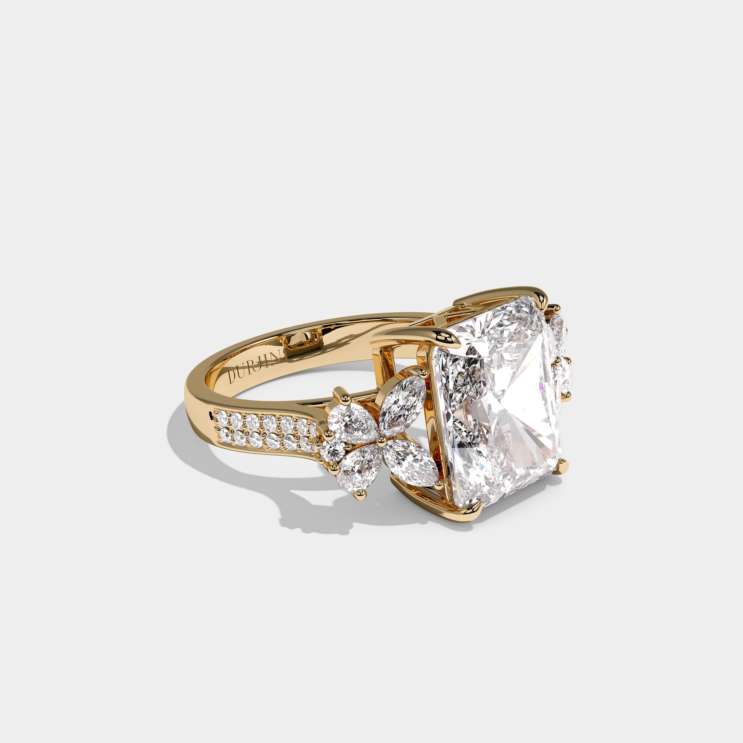 Right View – Kurbãni Durjini Cendrine Royale Diamond Radiant Engagement Ring