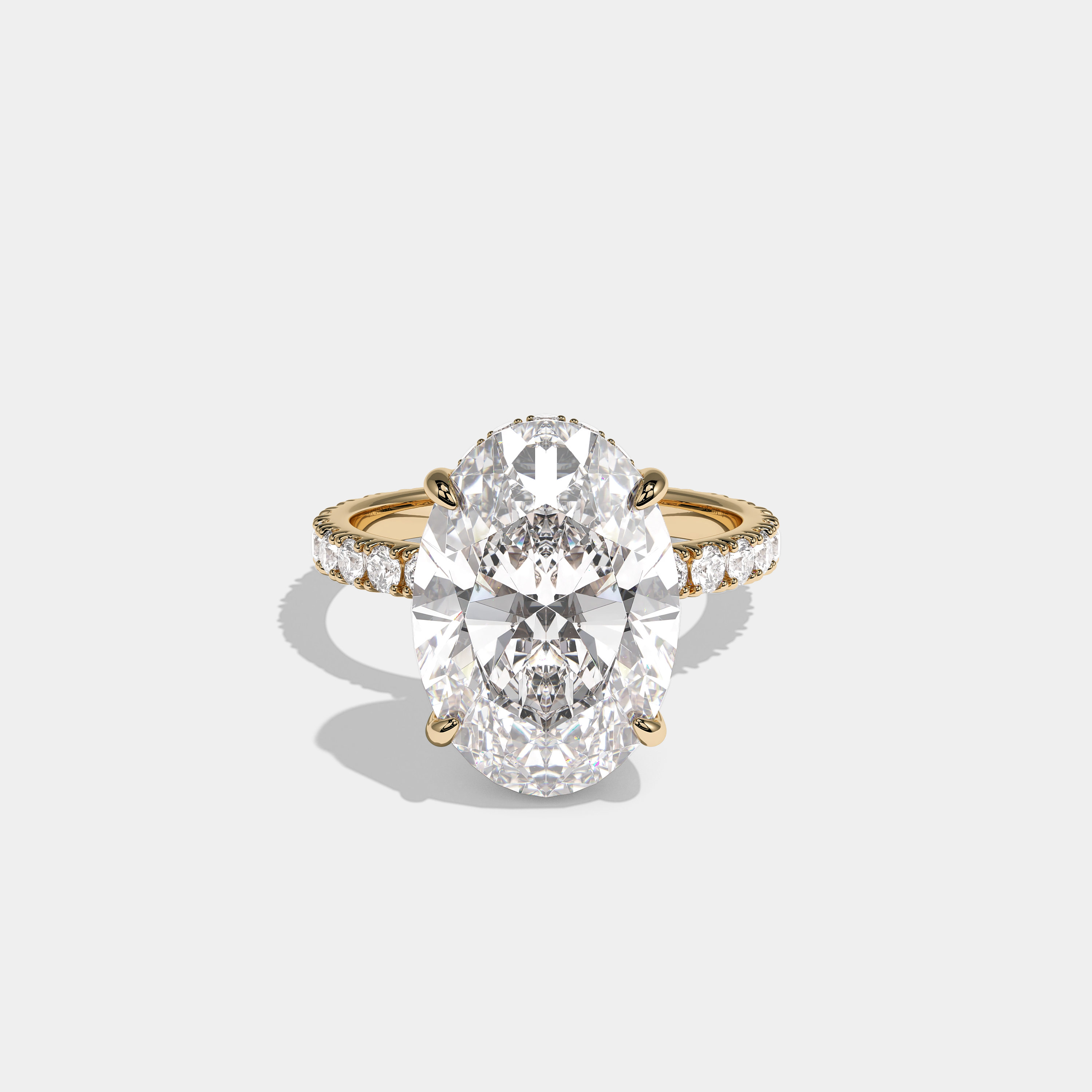 Front View – Kurbãni Durjini Lucien Royale Diamond Oval Halo Engagement Ring