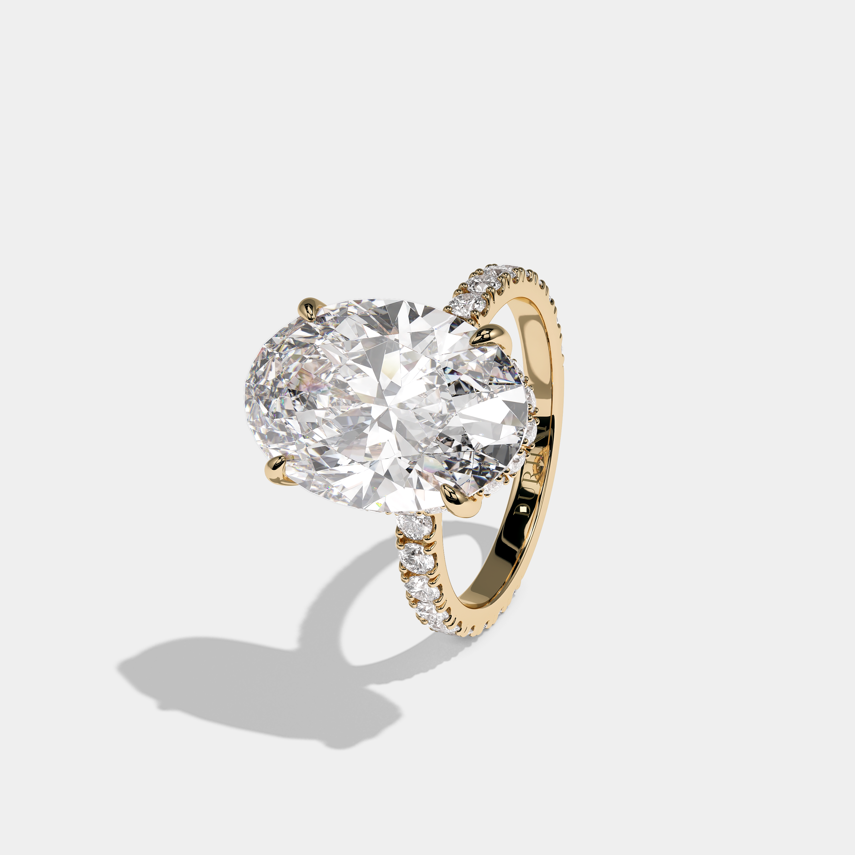 Left View – Kurbãni Durjini Lucien Royale Diamond Oval Halo Engagement Ring