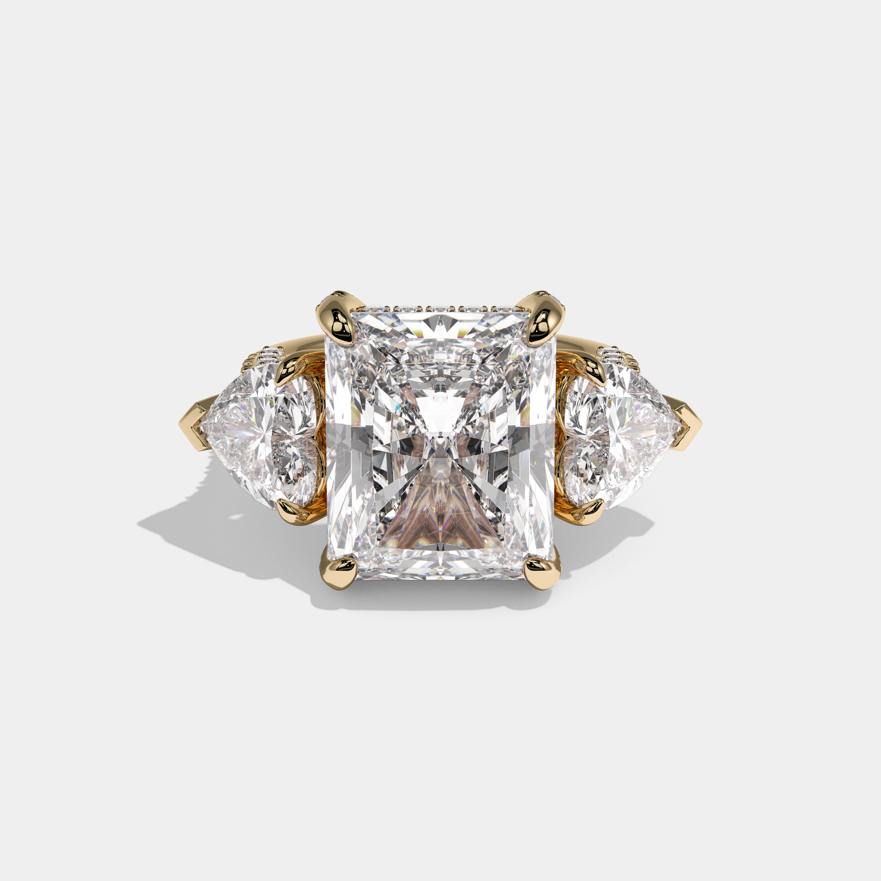 Naomi Radiant Cut Diamond Engagement Ring 12.0ct 18K Yellow Gold
