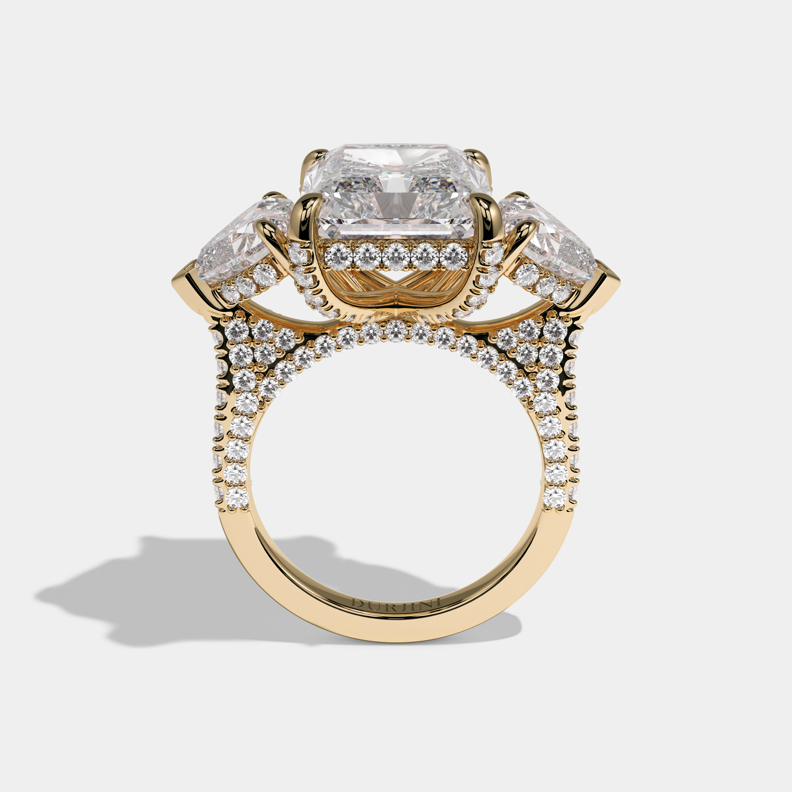 Naomi Radiant Cut Diamond Engagement Ring 12.0ct 18K Yellow Gold
