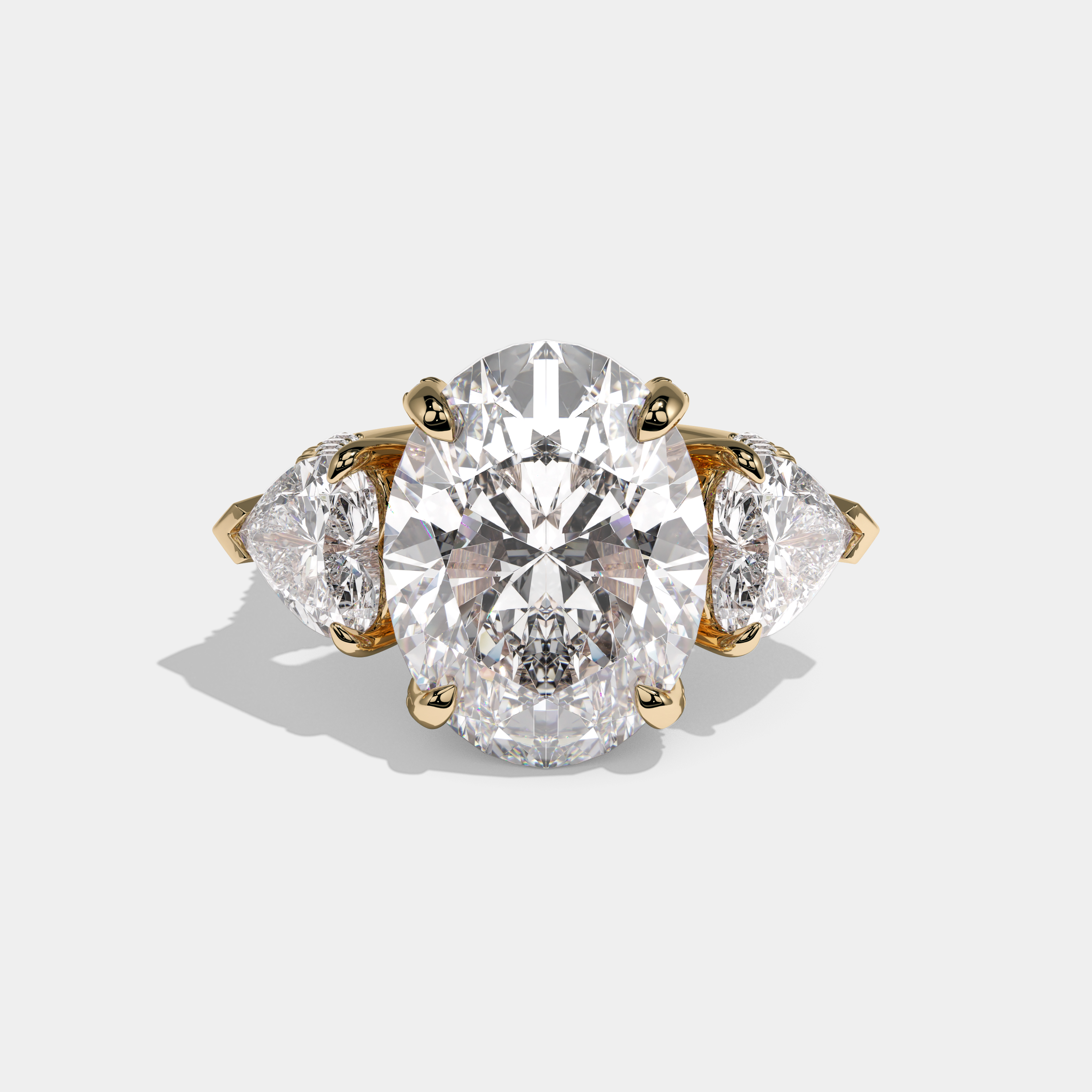 Seraphina Oval Cut Diamond Halo Engagement Ring 16.0ct 18K Yellow Gold