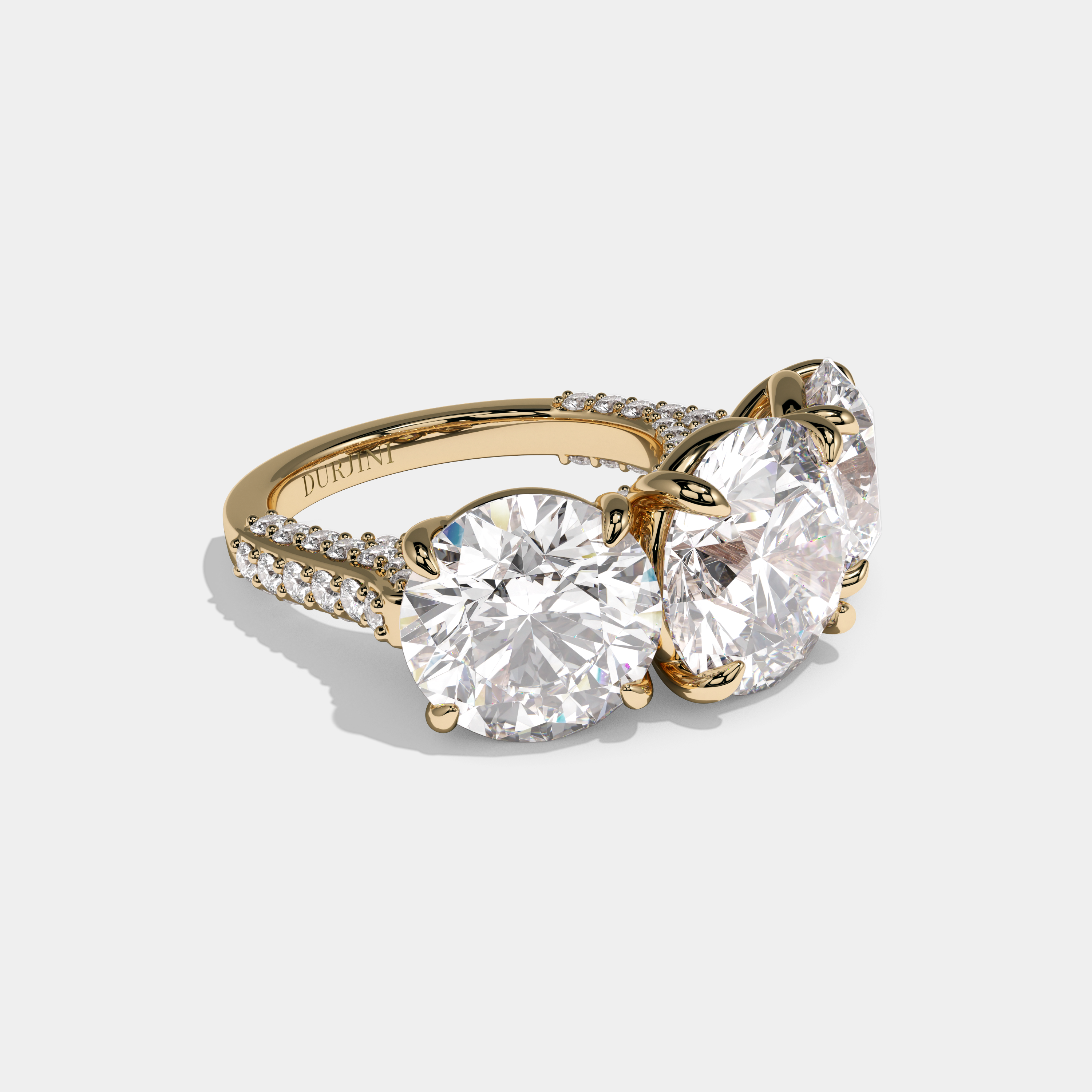 Rivka Round Brilliant Cut Diamond Halo Engagement Ring 12.00ct 18K Yellow Gold