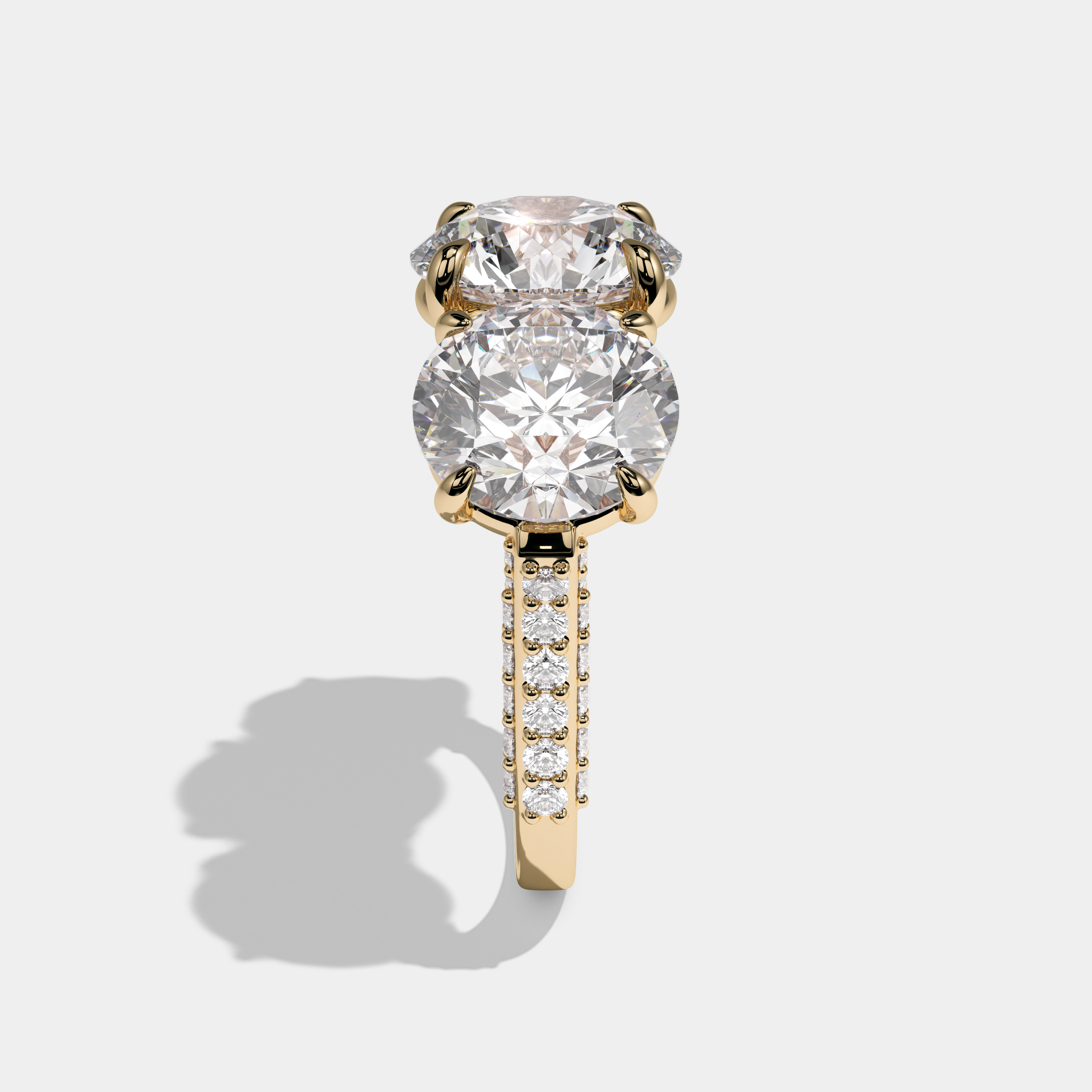Rivka Round Brilliant Cut Diamond Halo Engagement Ring 12.00ct 18K Yellow Gold