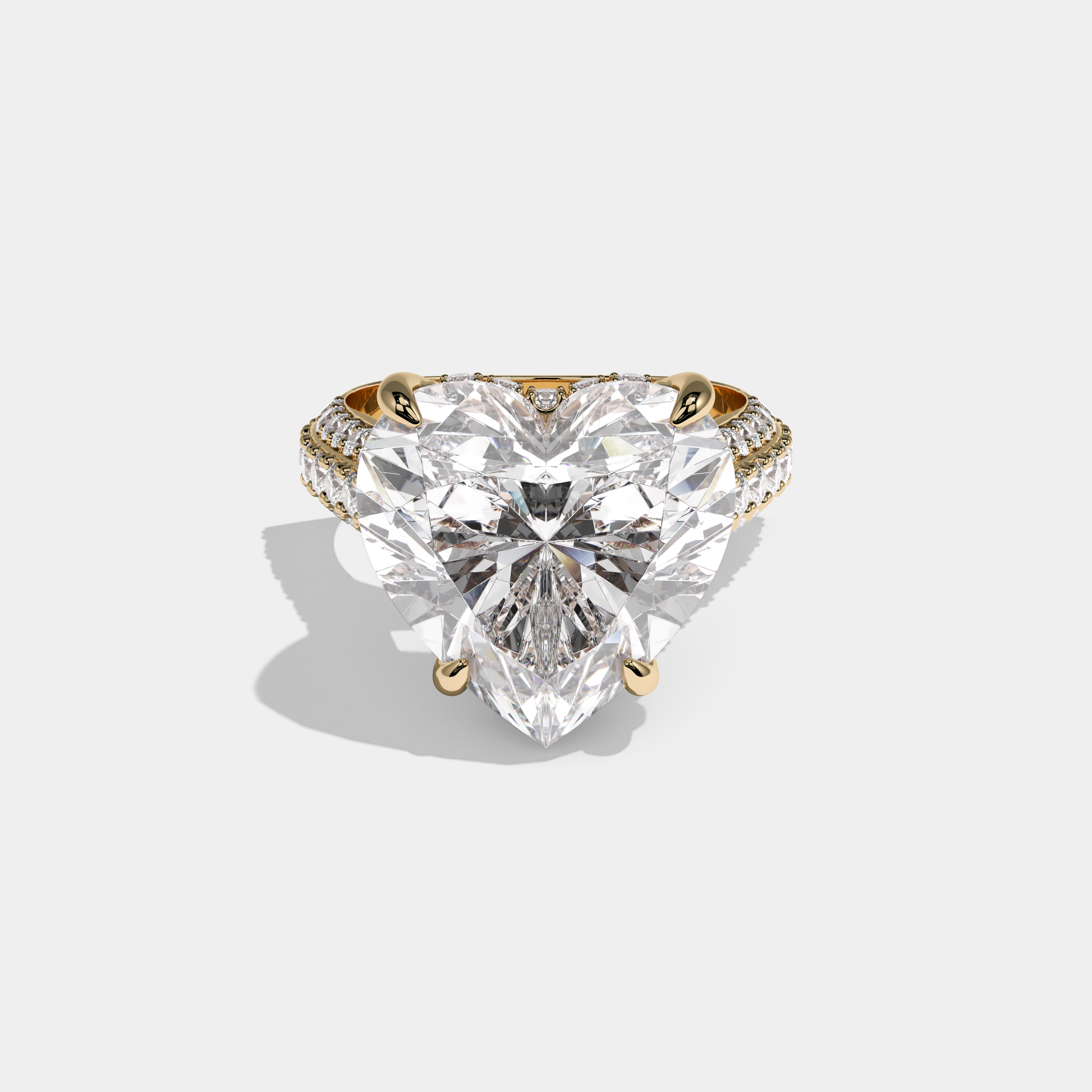 Charlotte Heart Cut Diamond Halo Engagement Ring 10ct 18K Yellow Gold