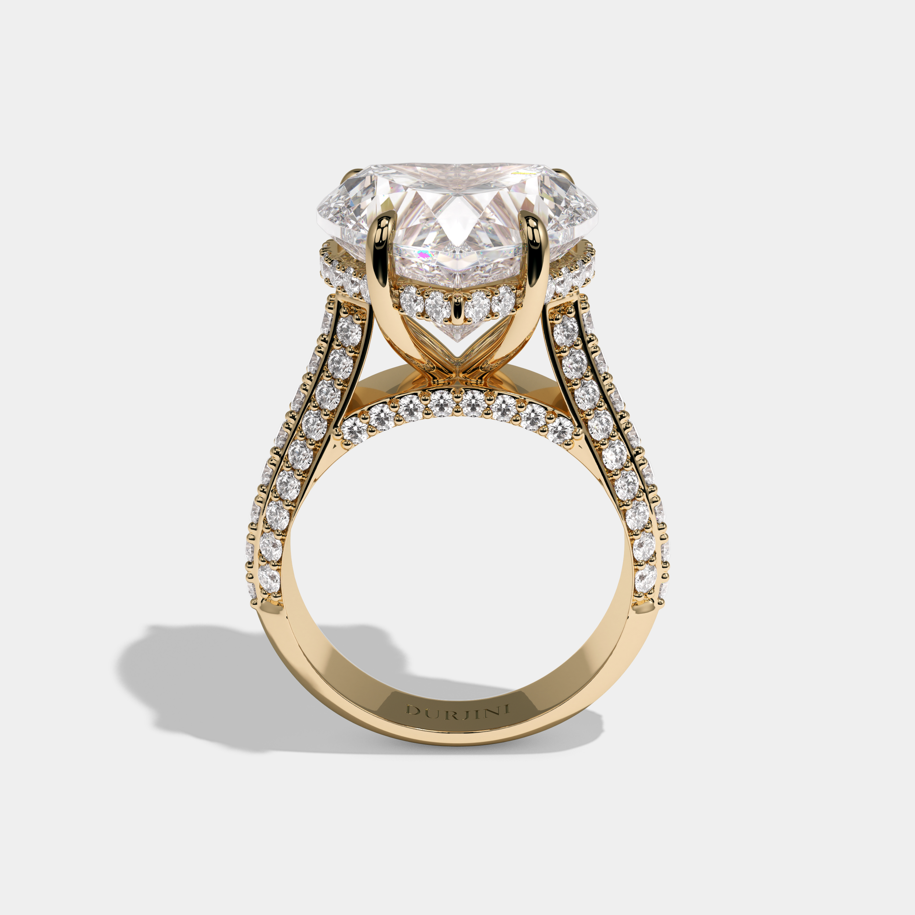 Charlotte Heart Cut Diamond Halo Engagement Ring 10ct 18K Yellow Gold