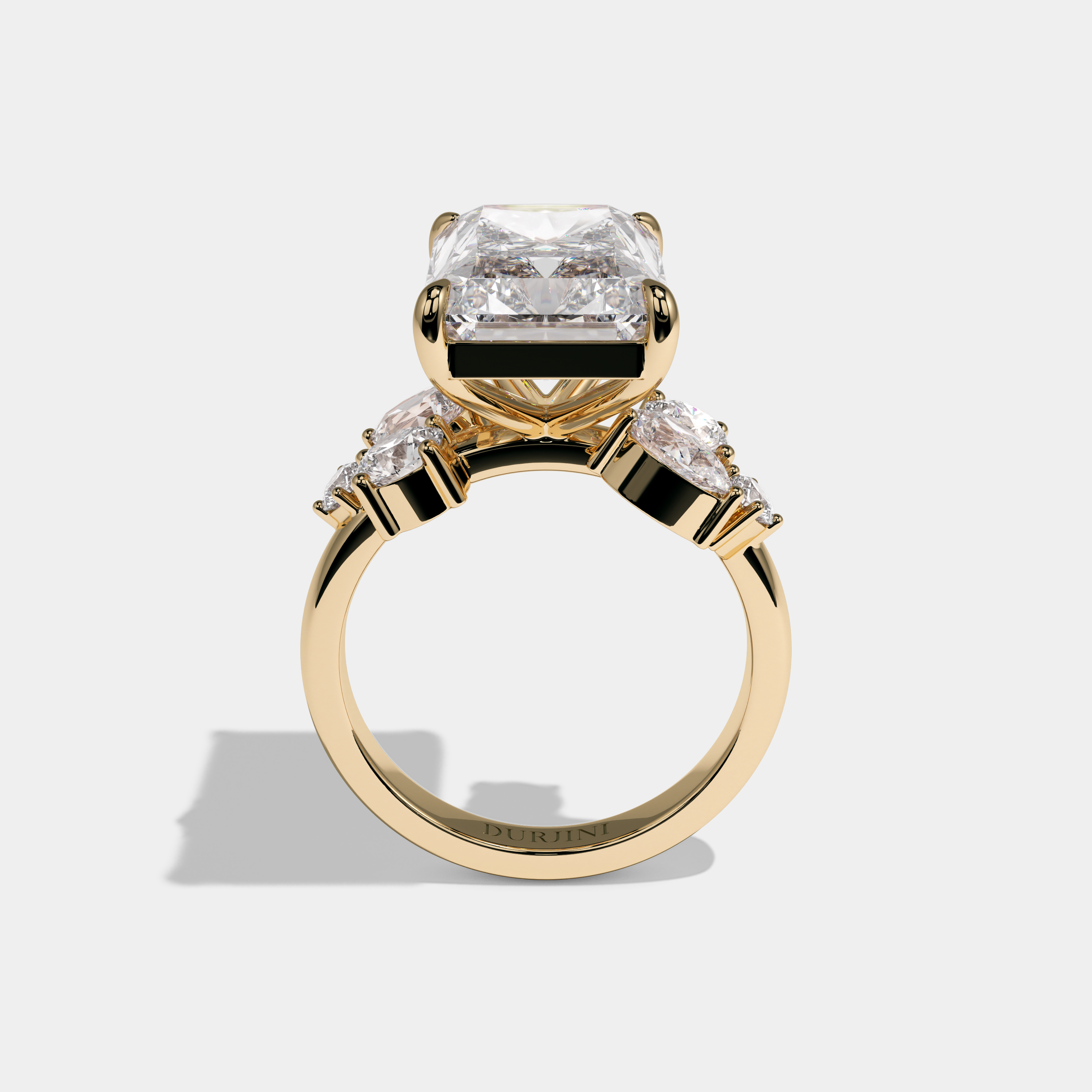 Victoria Radiant Cut Diamond Engagement Ring 8.5ct 18K Yellow Gold