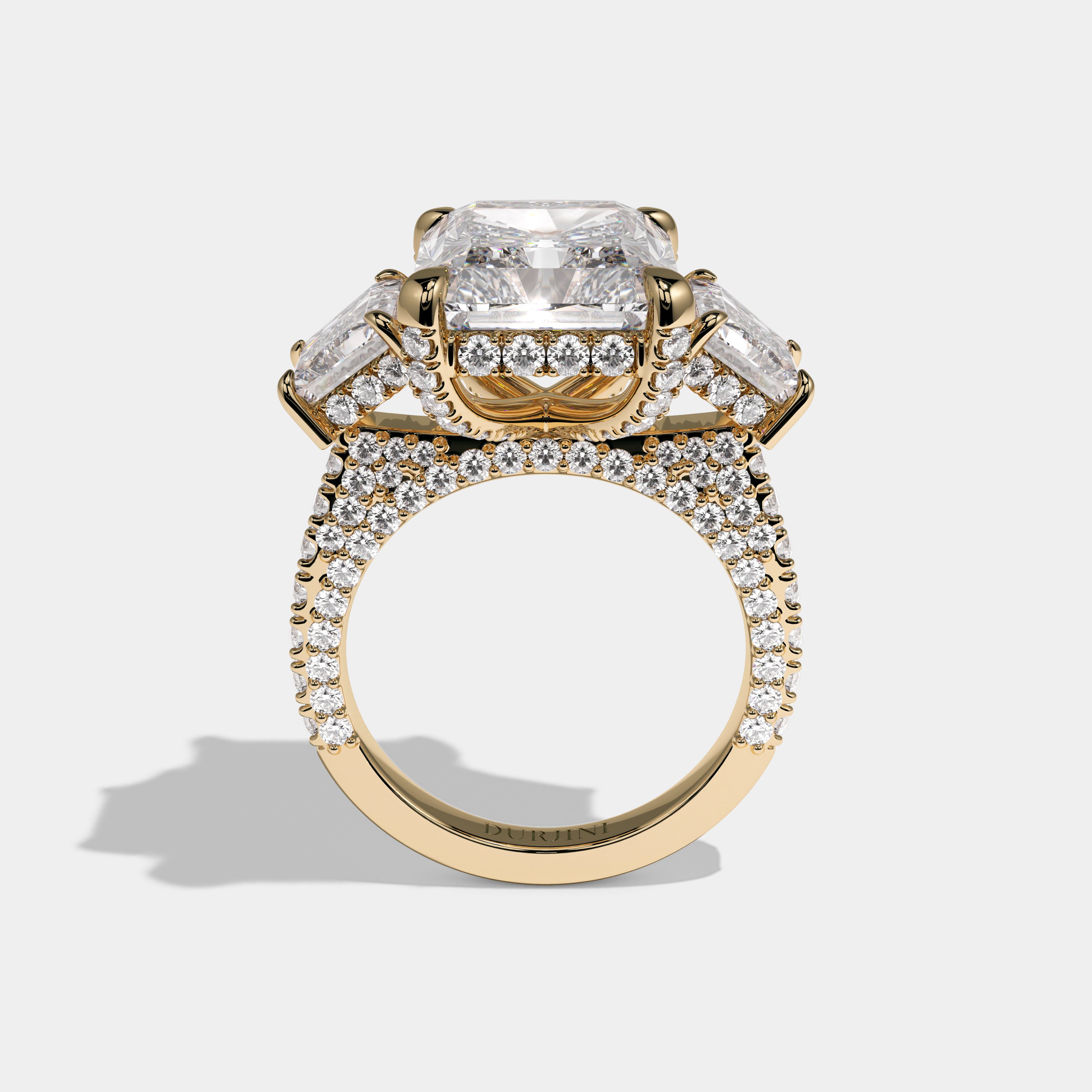 Victoria Radiant Cut Diamond Engagement Ring 12ct 18K Yellow Gold