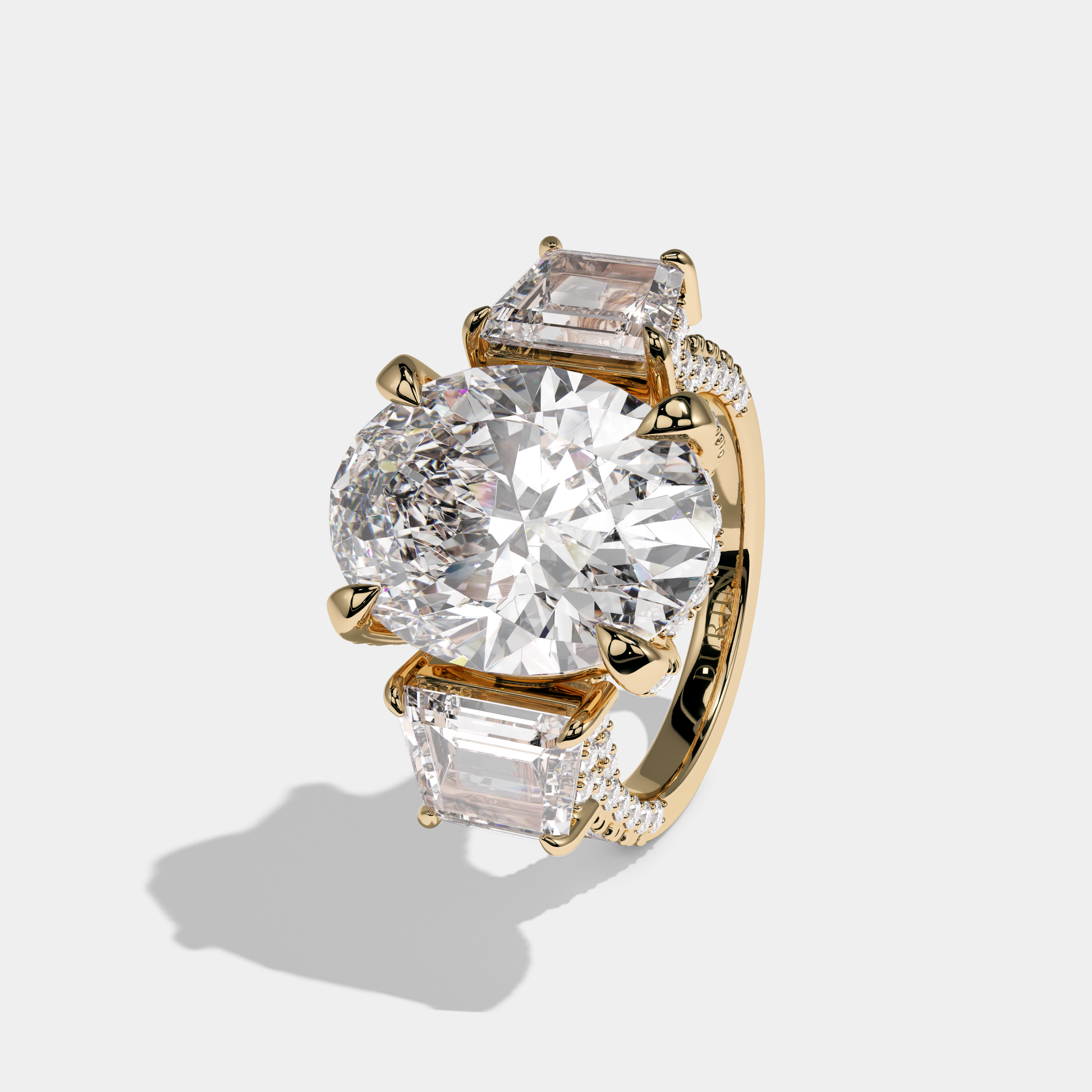 Victoria Oval Brilliant Cut Diamond Halo Engagement Ring 12ct 18K Yellow Gold