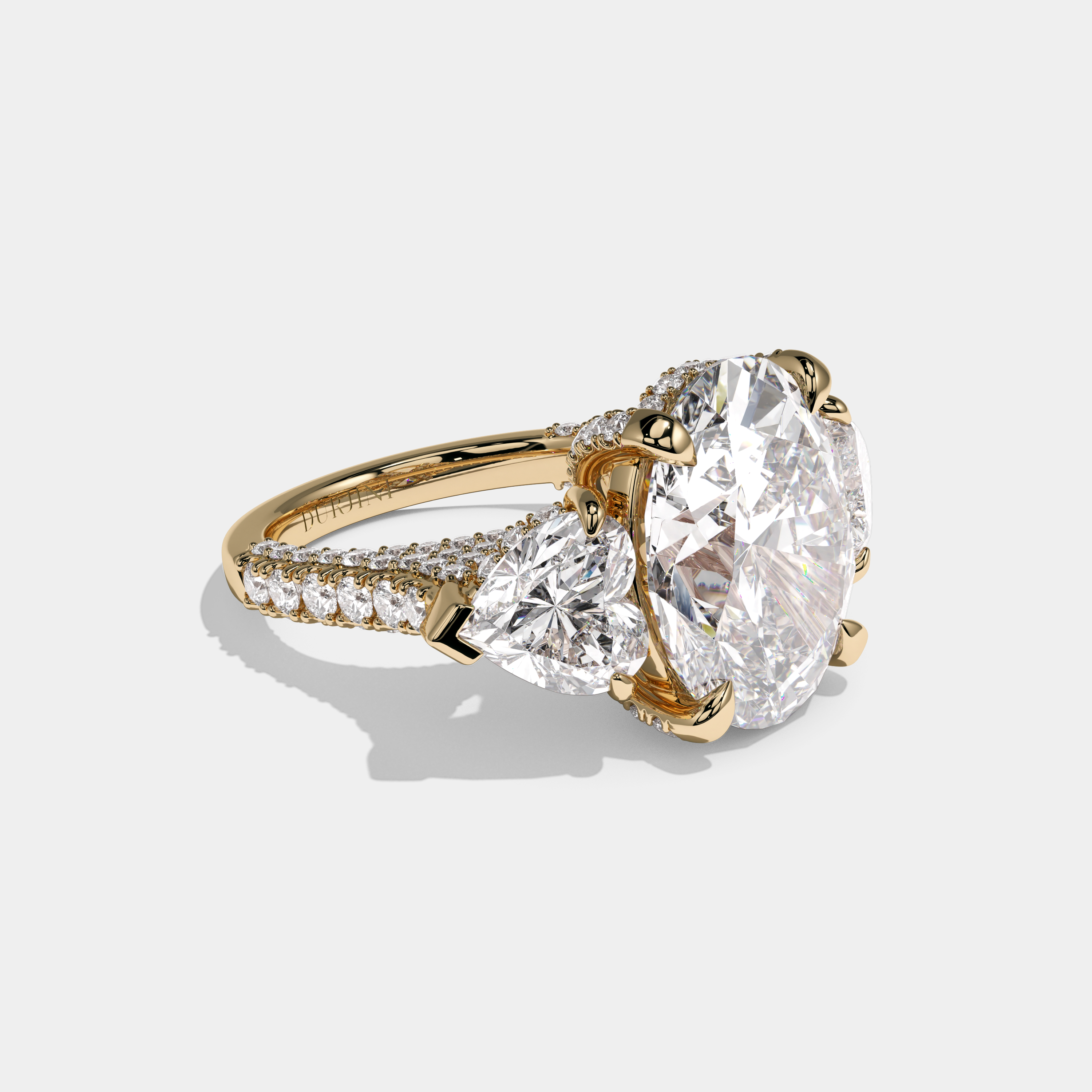 Eleanor Oval Cut Diamond Halo Engagement Ring 13.5ct 18K Yellow Gold