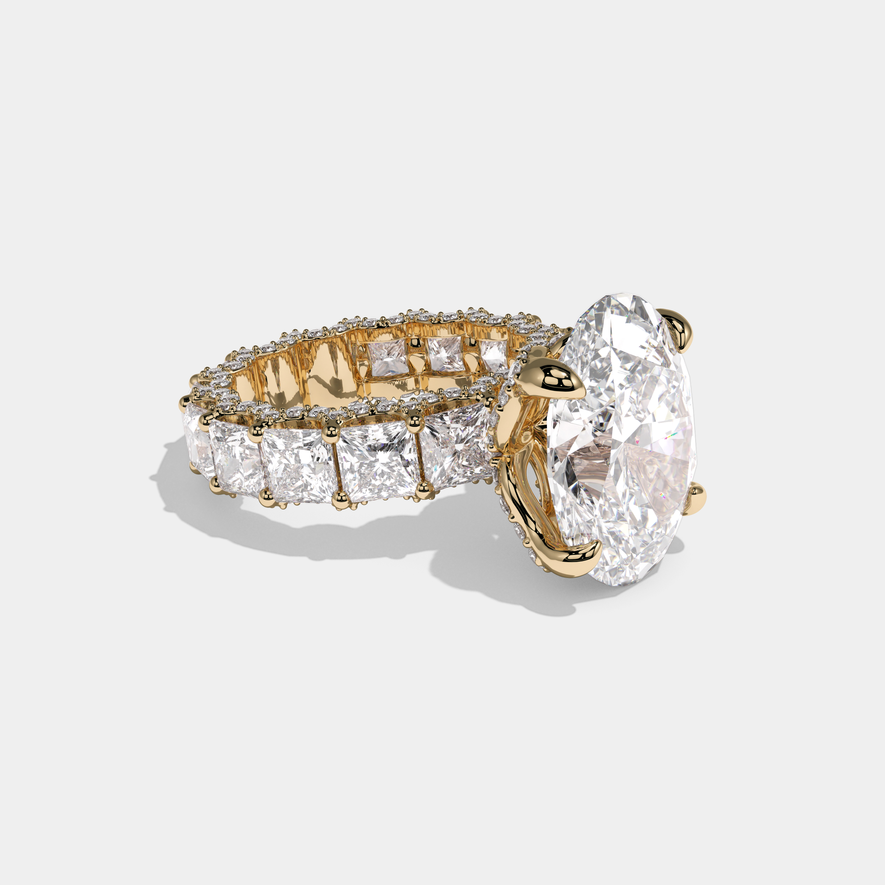 Victoria Oval Cut Diamond Engagement Ring 45ct 18K Yellow Gold