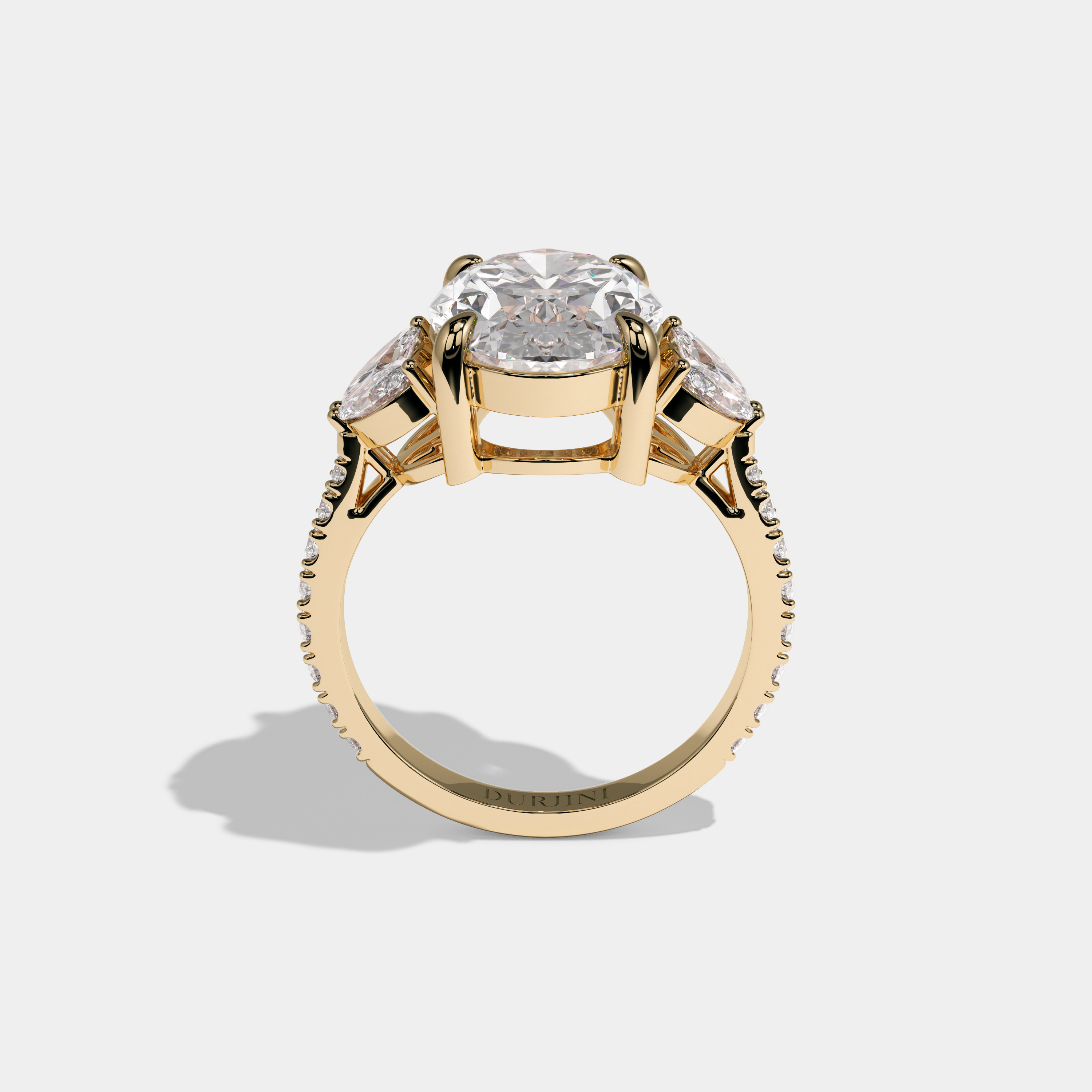 Arabella Oval Cut Diamond Engagement Ring 10ct 18K Yellow Gold