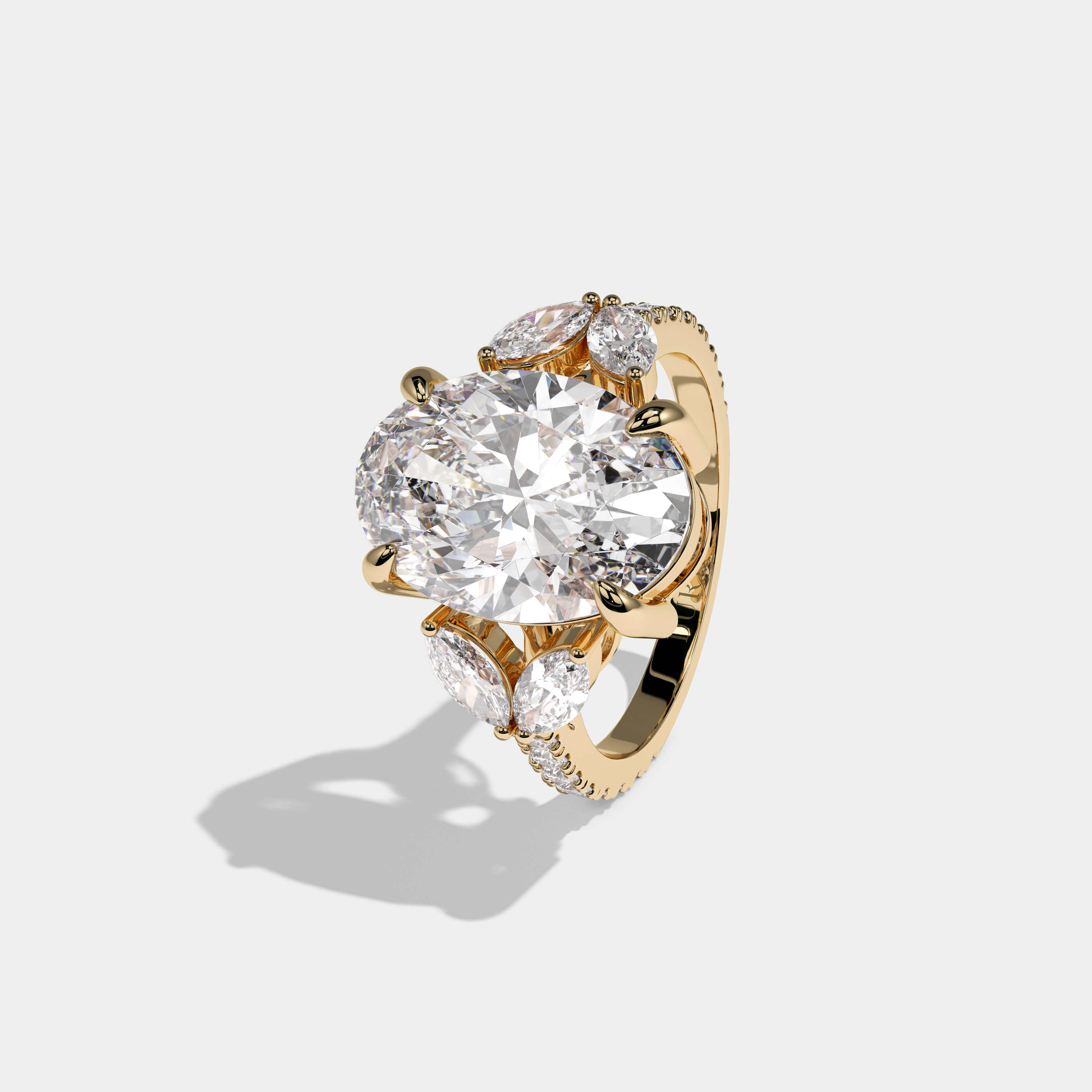Arabella Oval Cut Diamond Engagement Ring 10ct 18K Yellow Gold