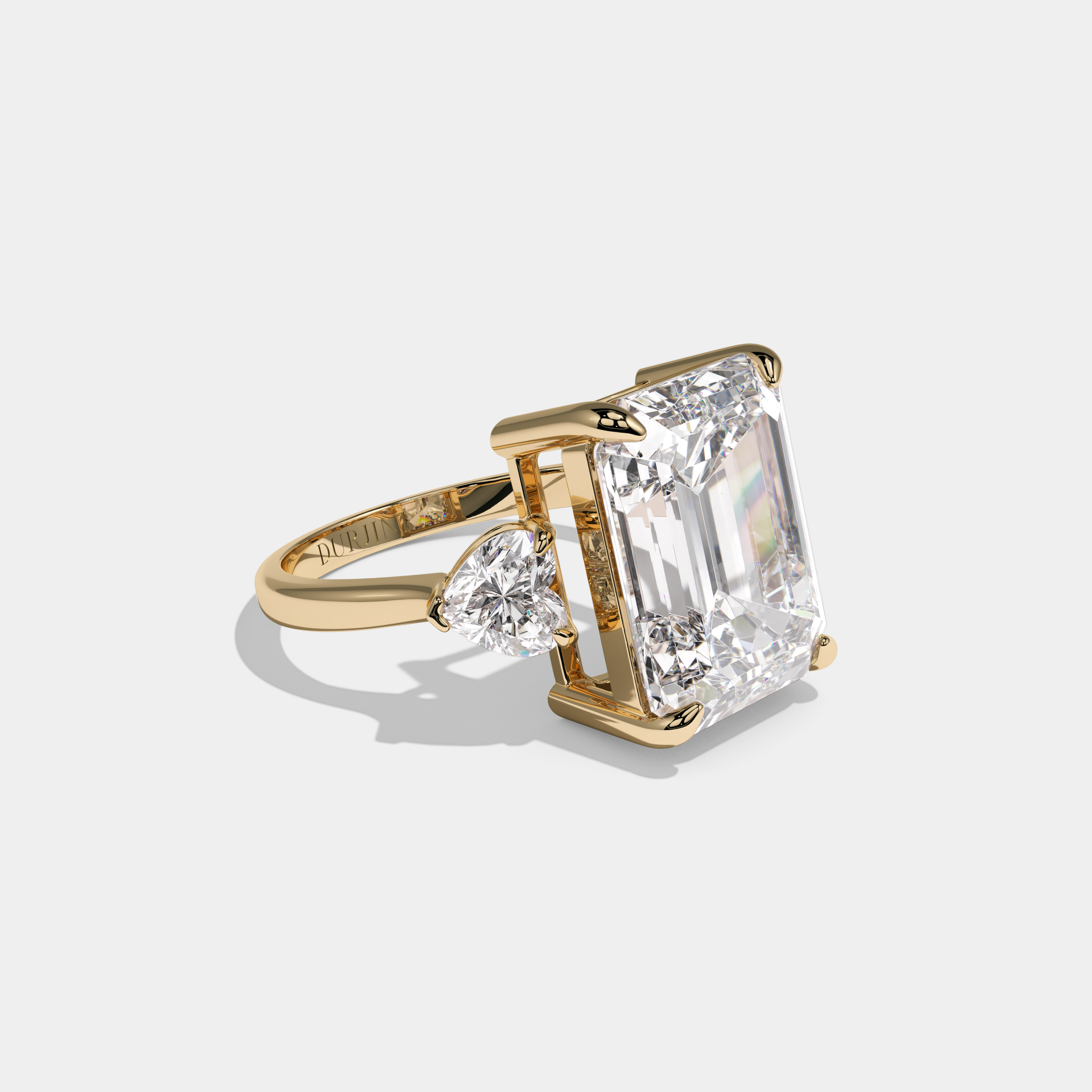 Victoria Emerald Cut Diamond Engagement Ring 9.00ct 18K Yellow Gold