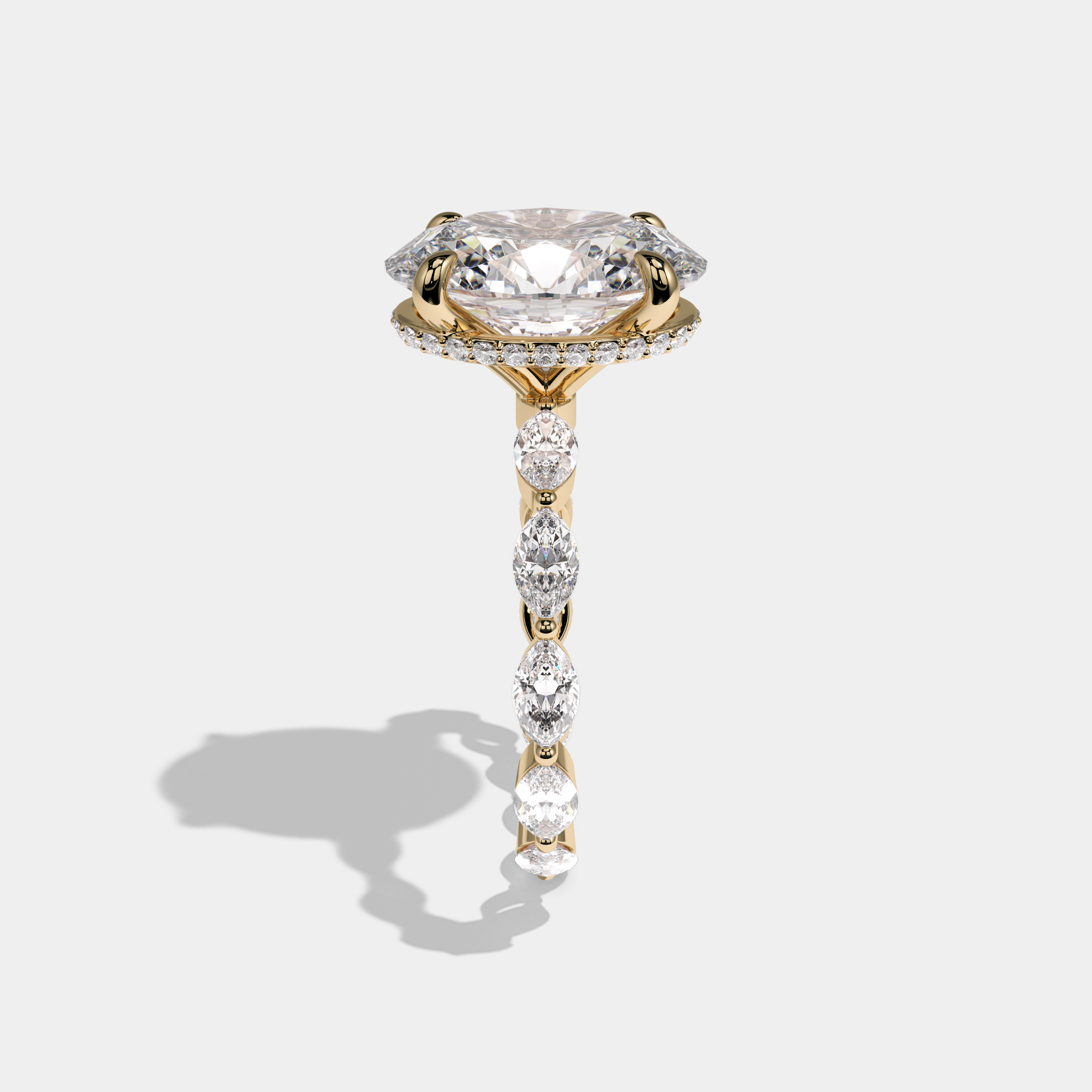 Eleanor Oval Cut Diamond Engagement Ring 10ct 18K Yellow Gold