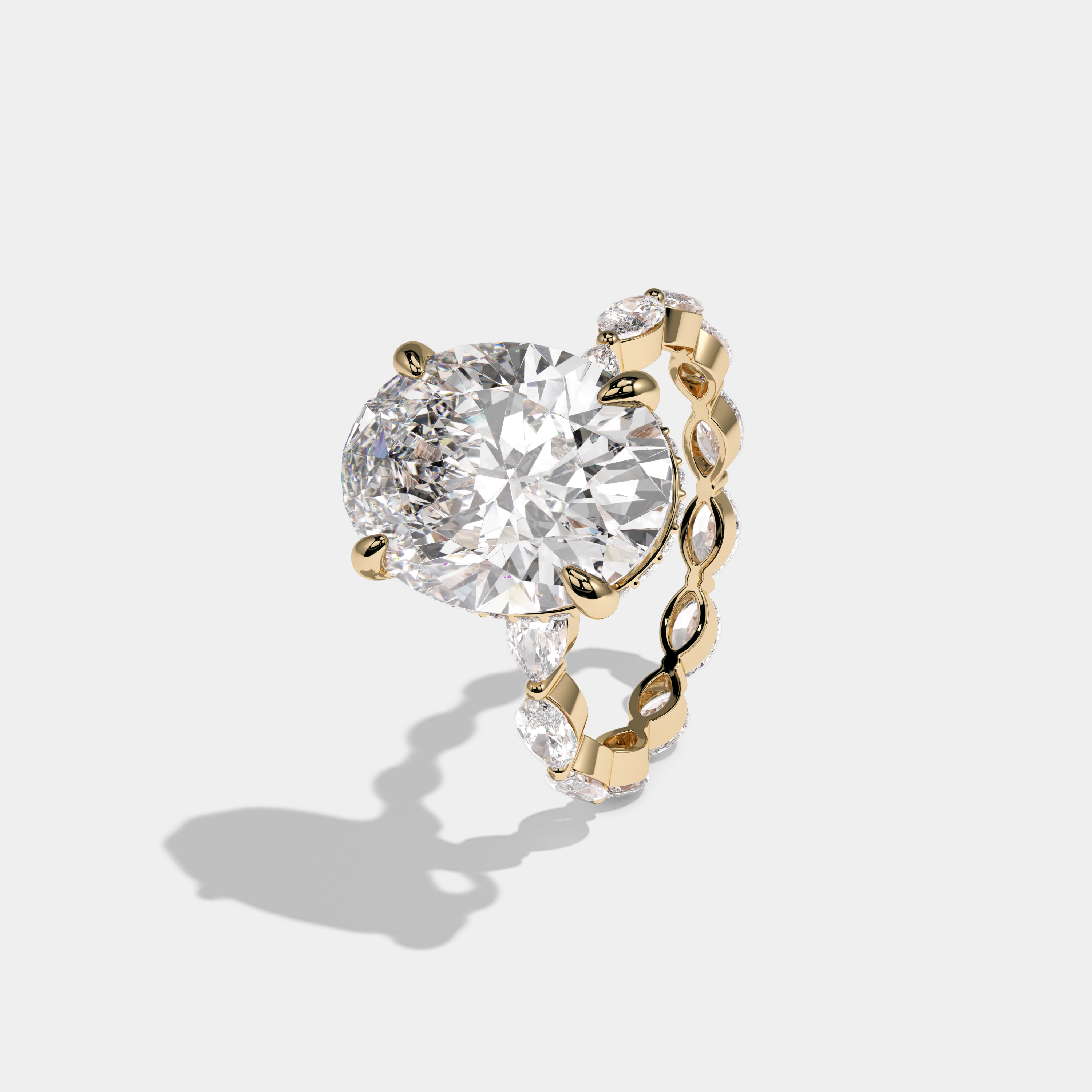 Eleanor Oval Cut Diamond Engagement Ring 10ct 18K Yellow Gold