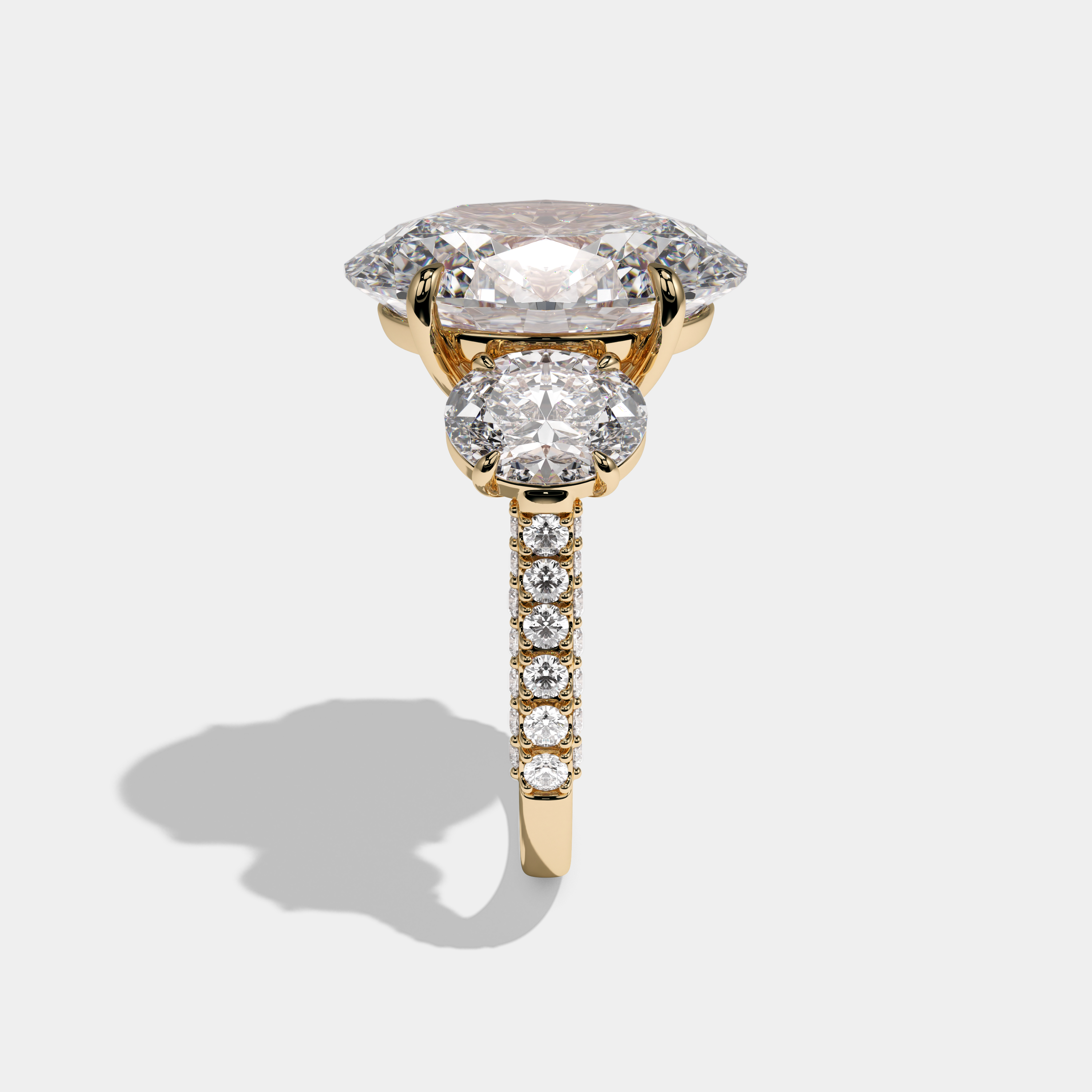 Arabella Oval Cut Diamond Halo Engagement Ring 13ct 18K Yellow Gold