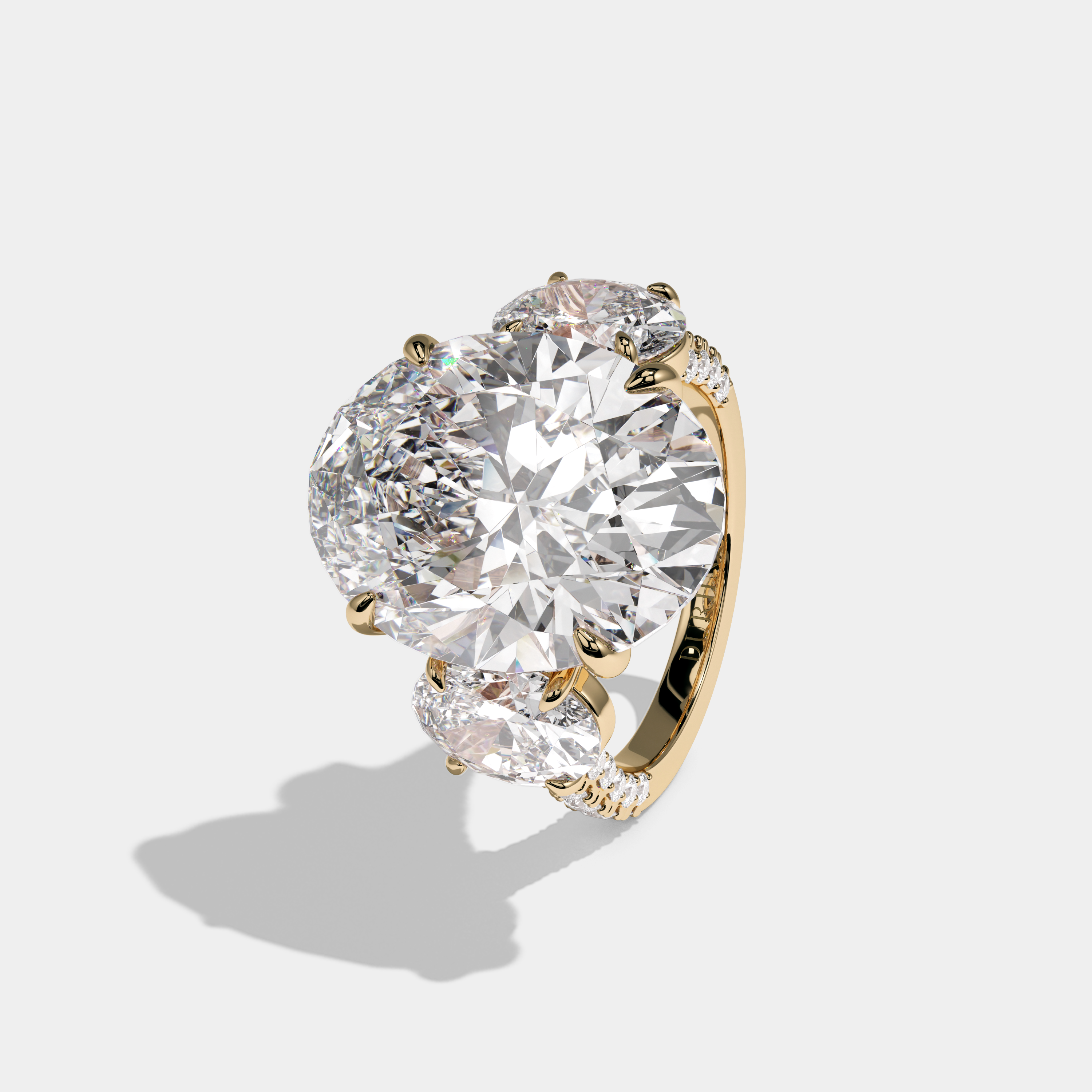 Arabella Oval Cut Diamond Halo Engagement Ring 13ct 18K Yellow Gold