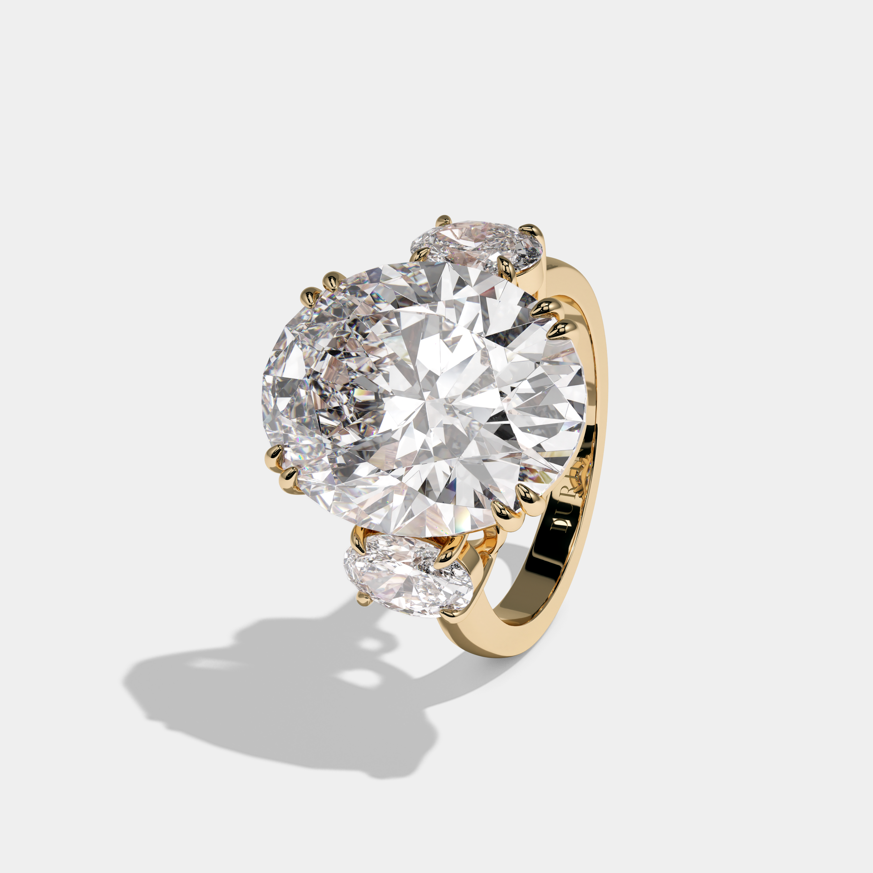 Diana Oval Cut Diamond Halo Engagement Ring 10ct 18K Yellow Gold