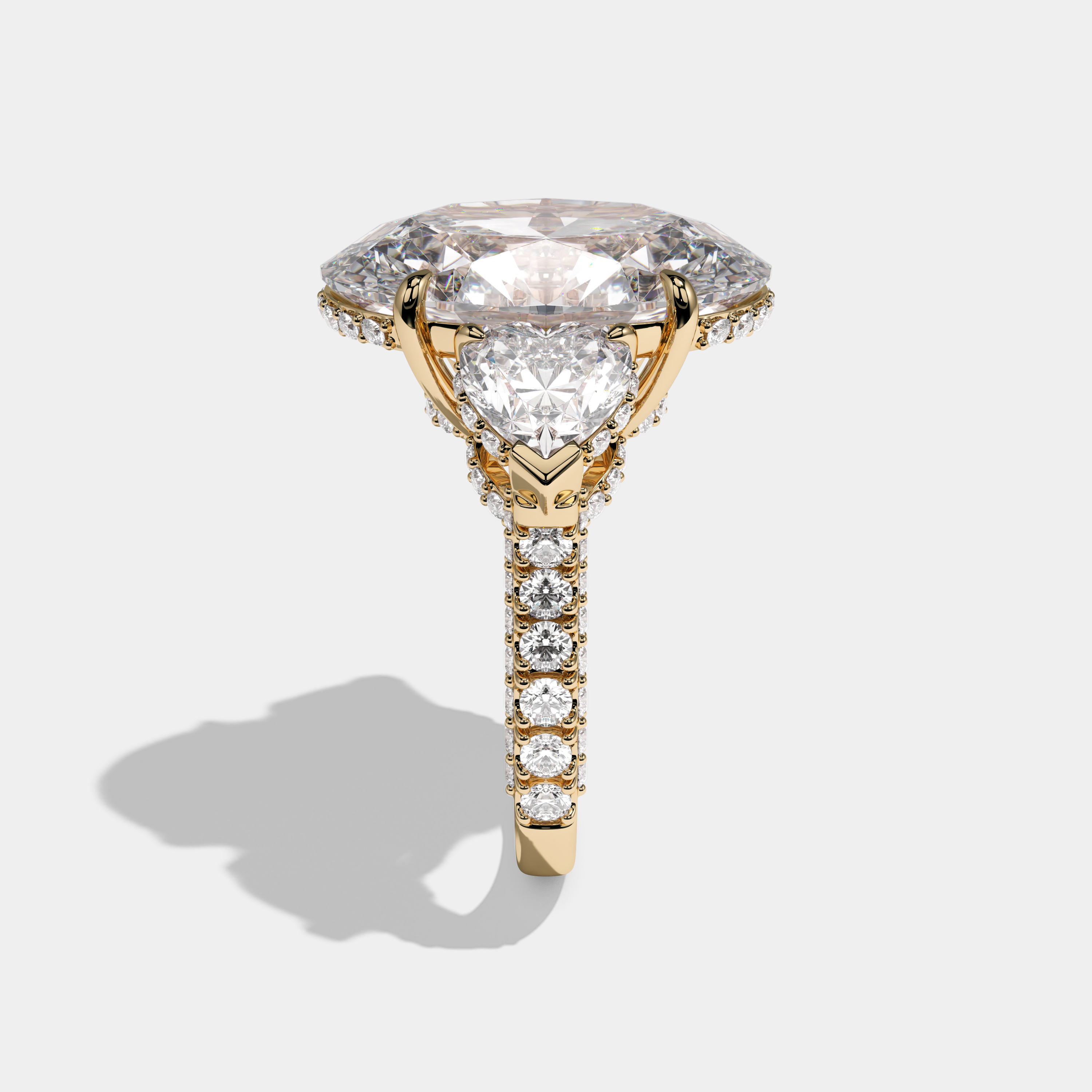 Isadora Oval Cut Diamond Halo Engagement Ring 12ct 18K Yellow Gold