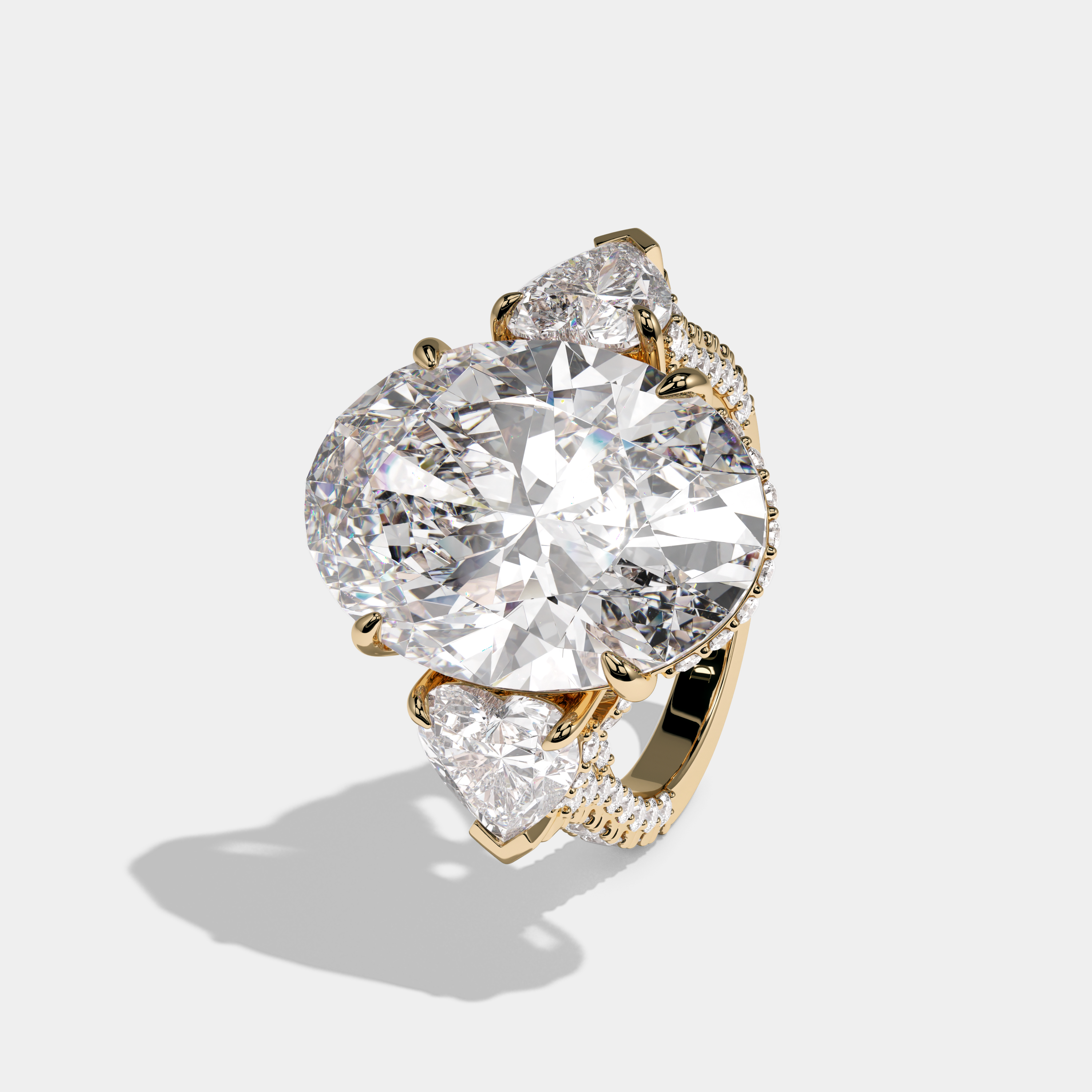 Isadora Oval Cut Diamond Halo Engagement Ring 12ct 18K Yellow Gold