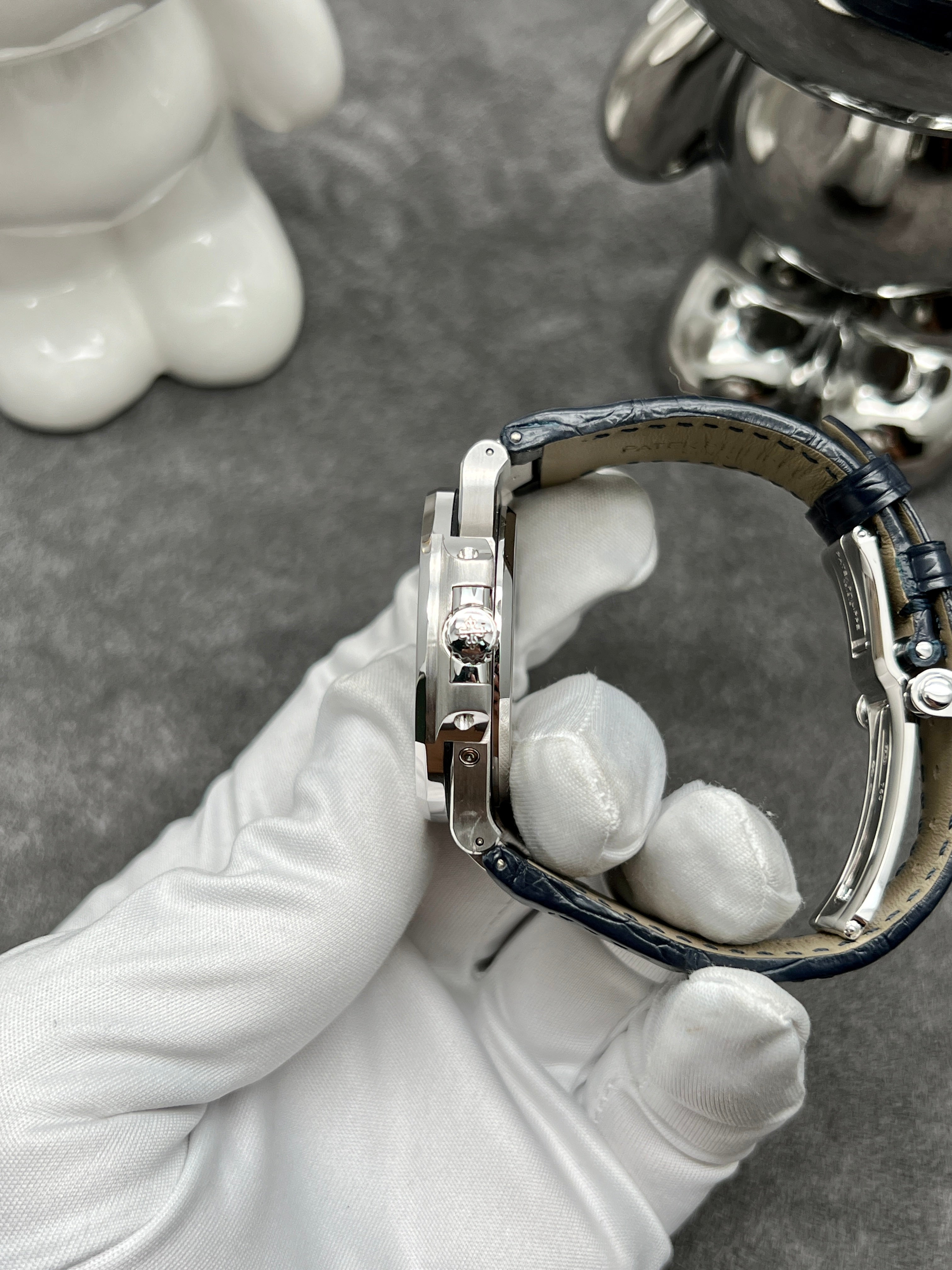 Patek Philippe Nautilus Blue Dial Diamond Bezel