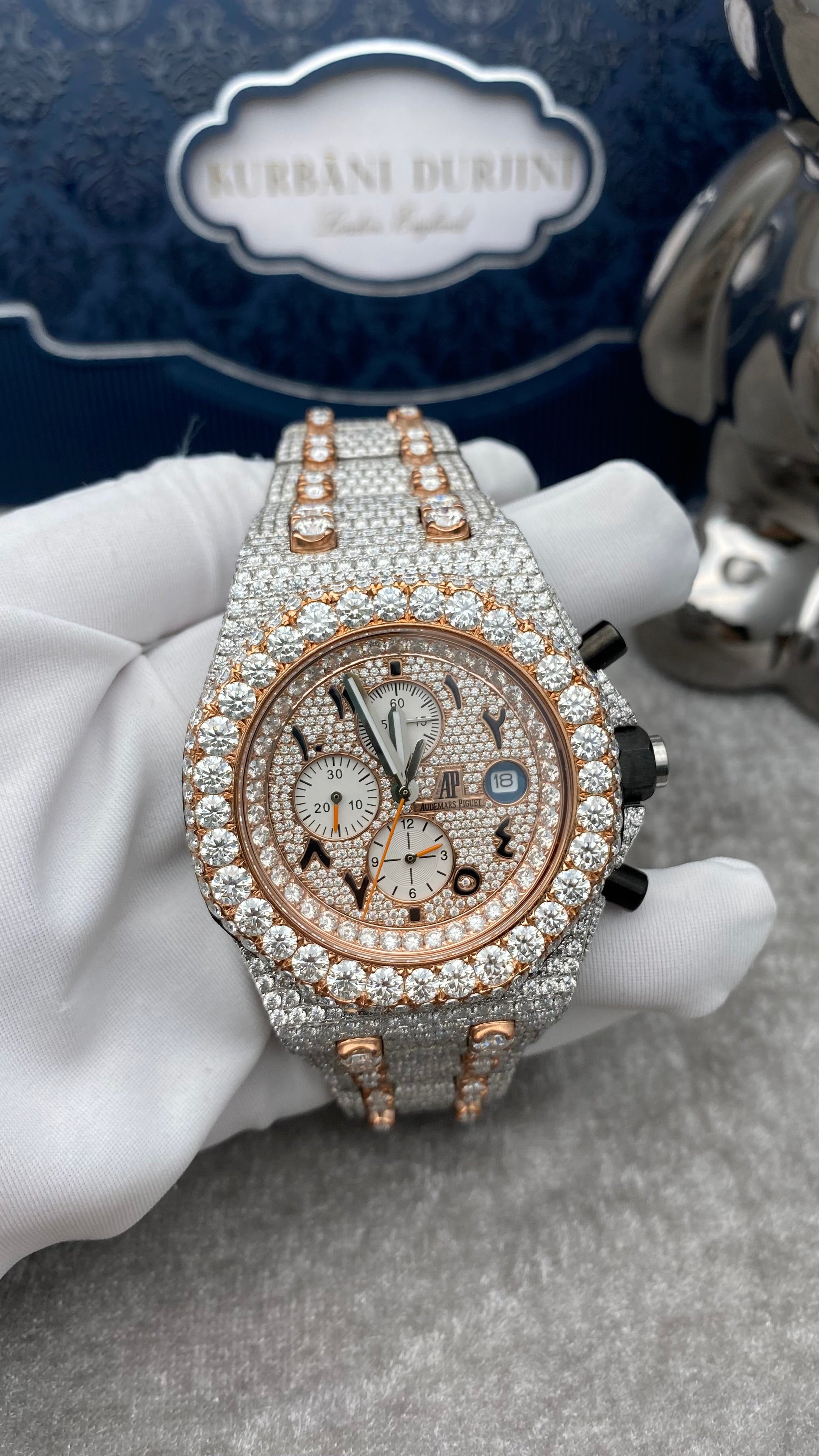Customised Audemars Piguet Royal Oak Chronograph Two Tone Offshore Arabic Dial w/Diamonds 26170ST.OO.D101CR.01