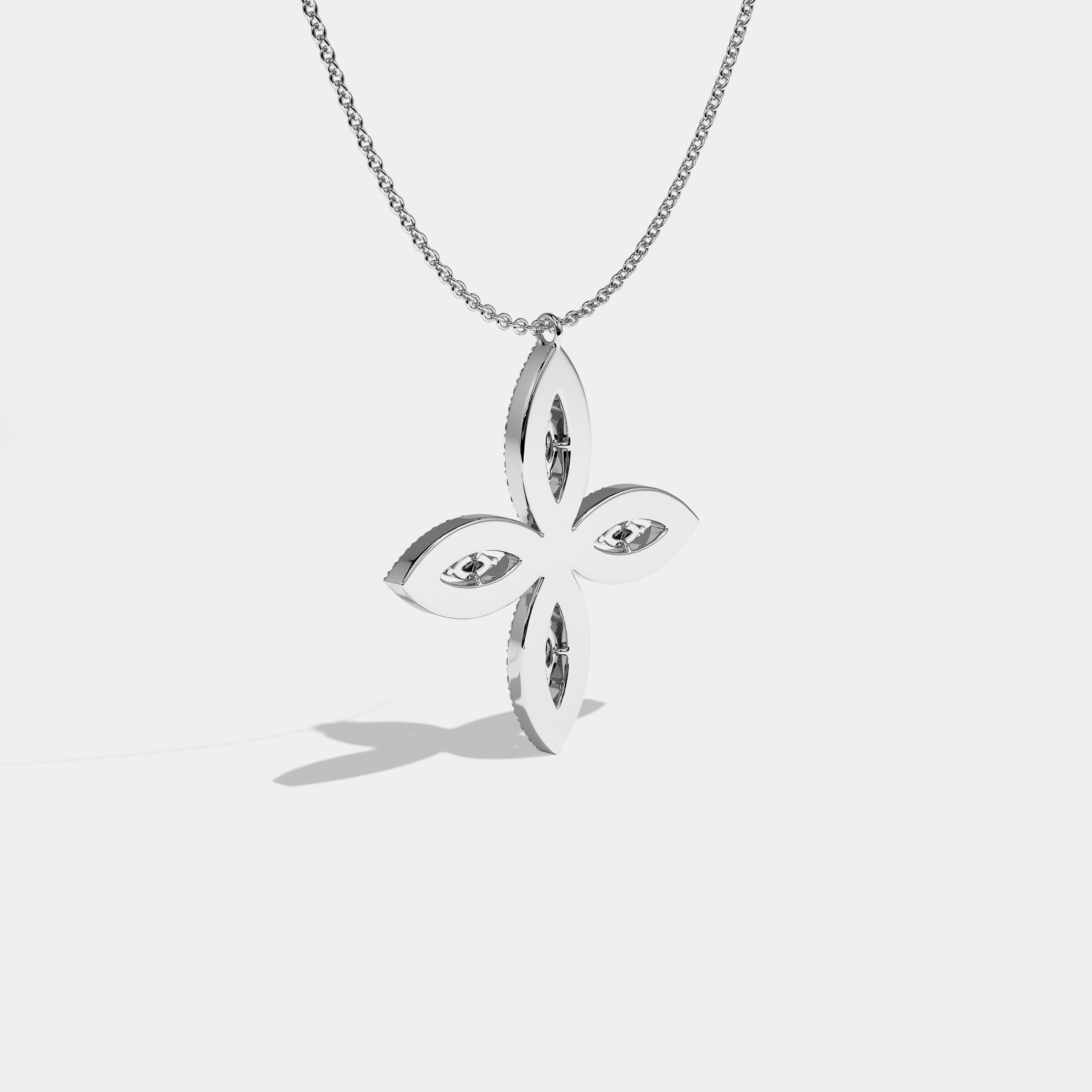 Durjini Sacrifice Diamond Marquise Cut White Gold necklace 5.50ct