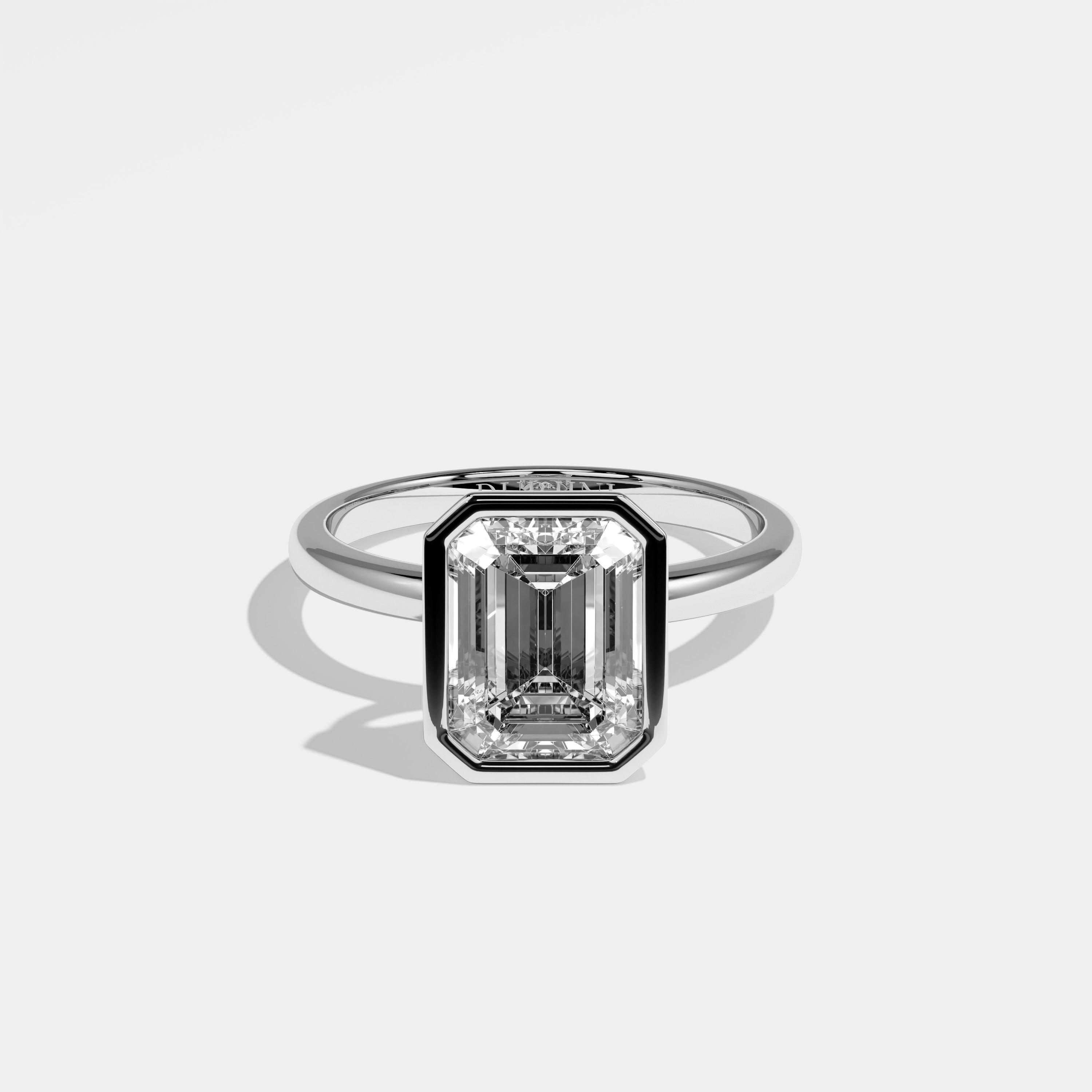 Pope Diamond Emerald Engagement Ring 18K White Gold 3.00ct