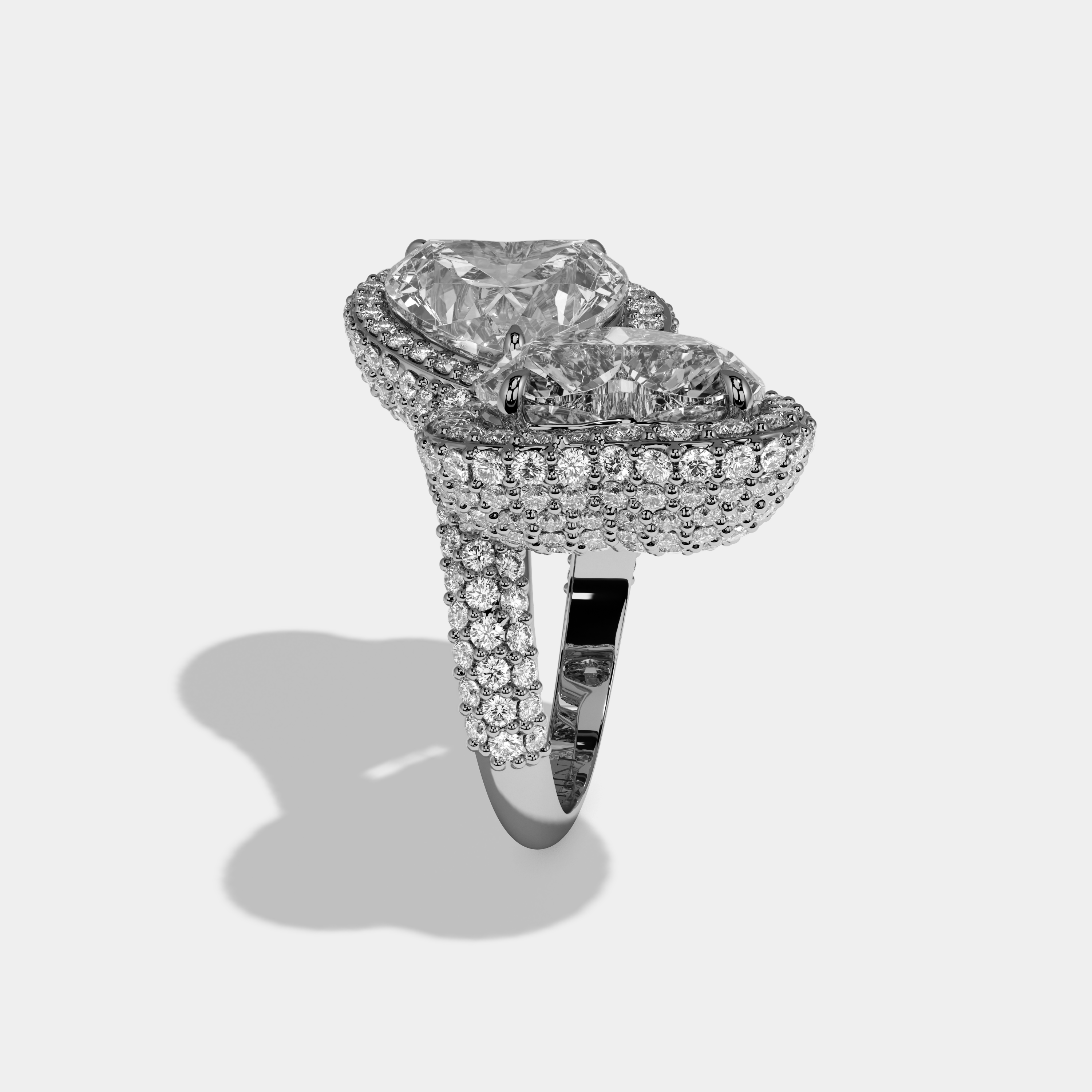 Layla Princess Cut Double Diamond Halo Band Engagement Ring 10ct 18K White Gold