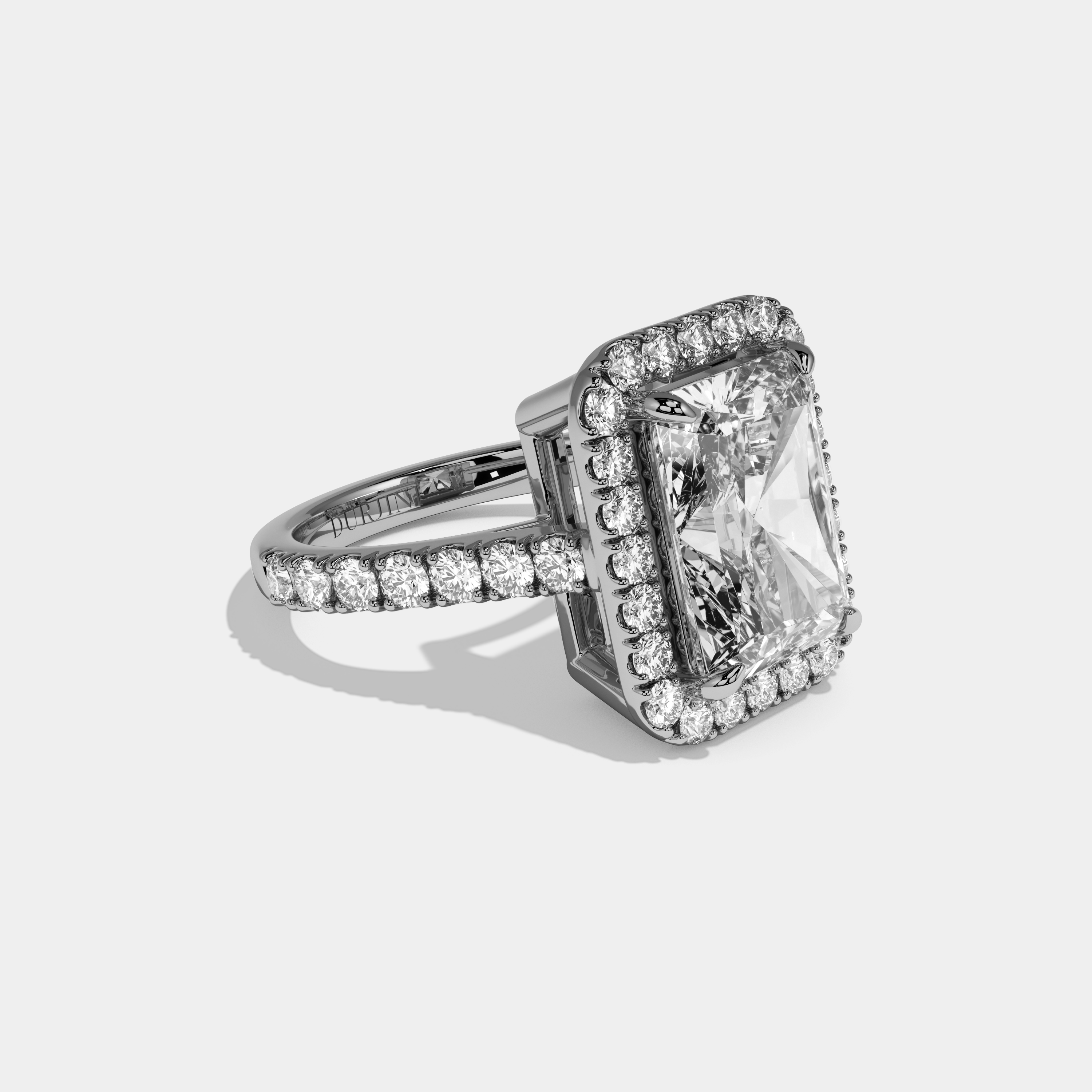 Hannah Radiant Brilliant Cut Diamond Halo Engagement Ring 10ct 18k White Gold