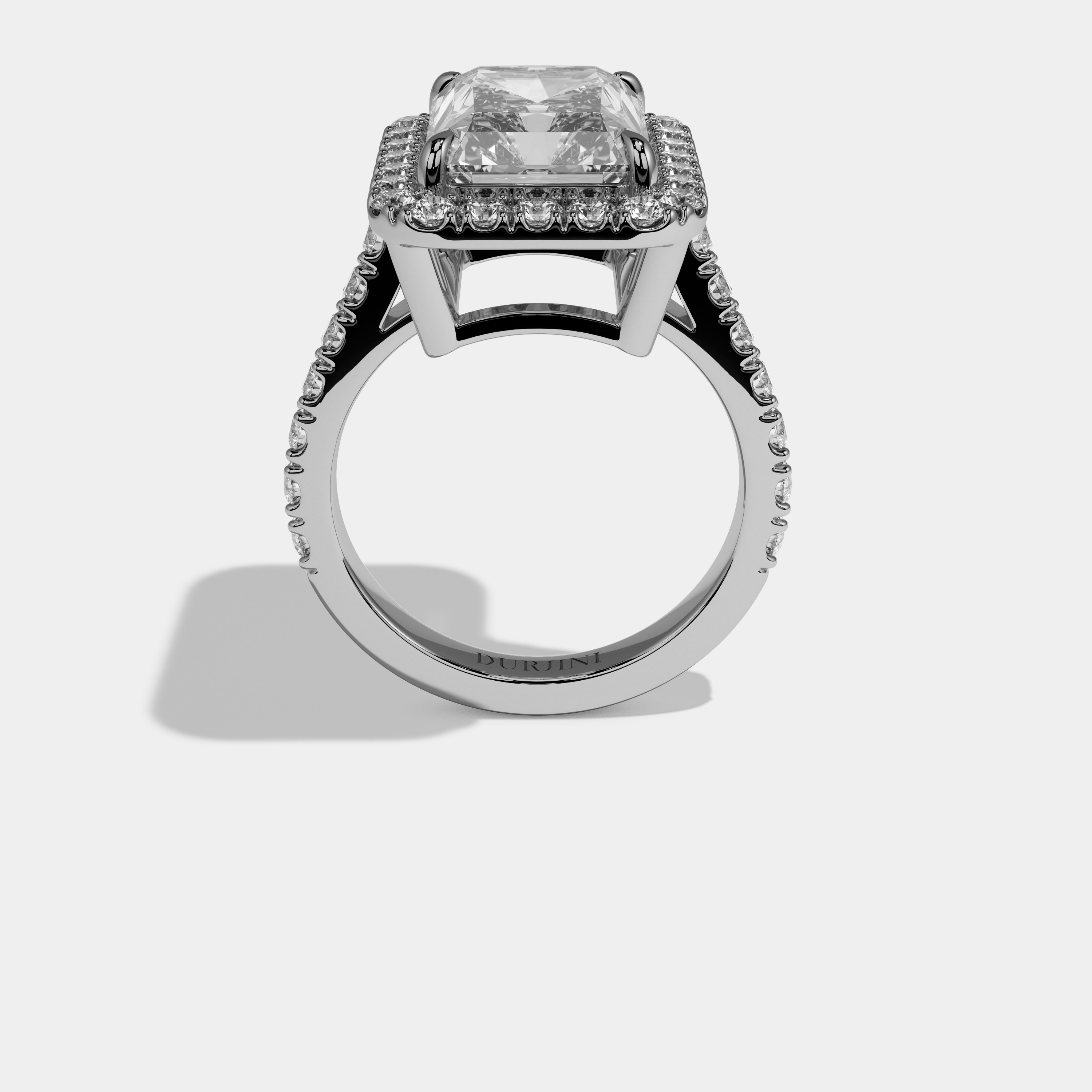 Hannah Radiant Brilliant Cut Diamond Halo Engagement Ring 10ct 18k White Gold