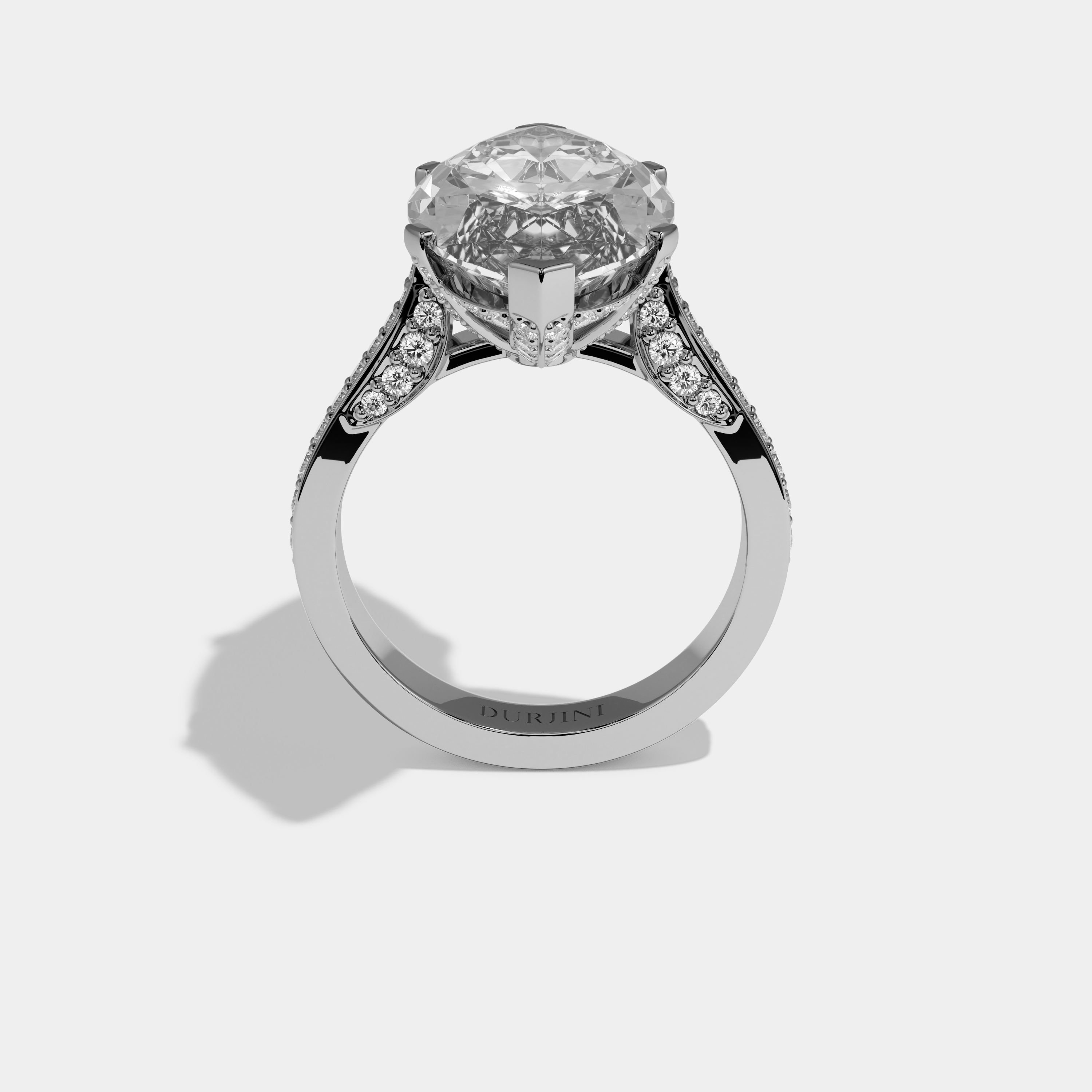 Victoria Marquise Cut Diamond Halo Diamond Band Engagement Ring 10ct 18k White Gold