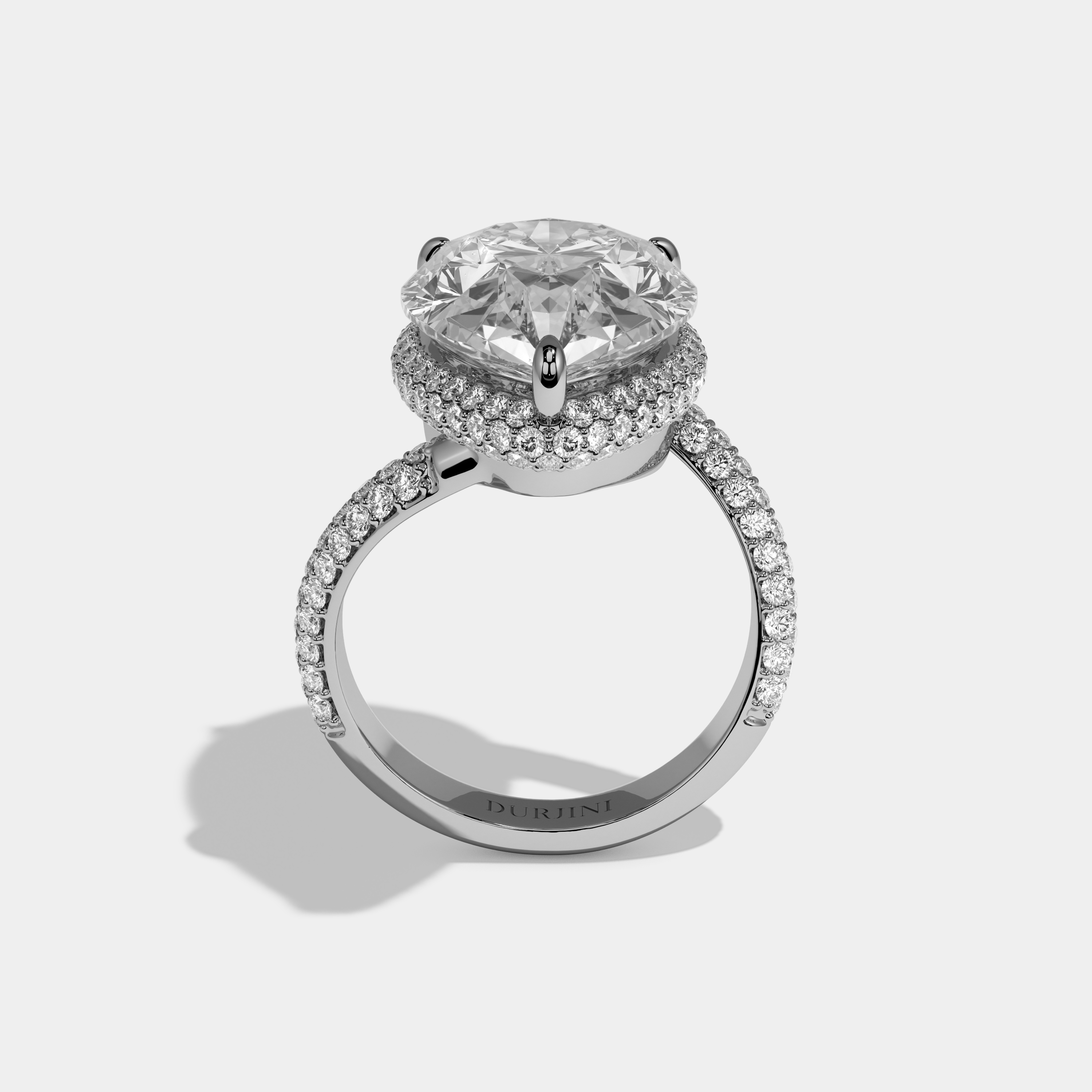 Aurora Pear Brilliant Cut Diamond Halo Engagement Ring 10ct 18k White Gold
