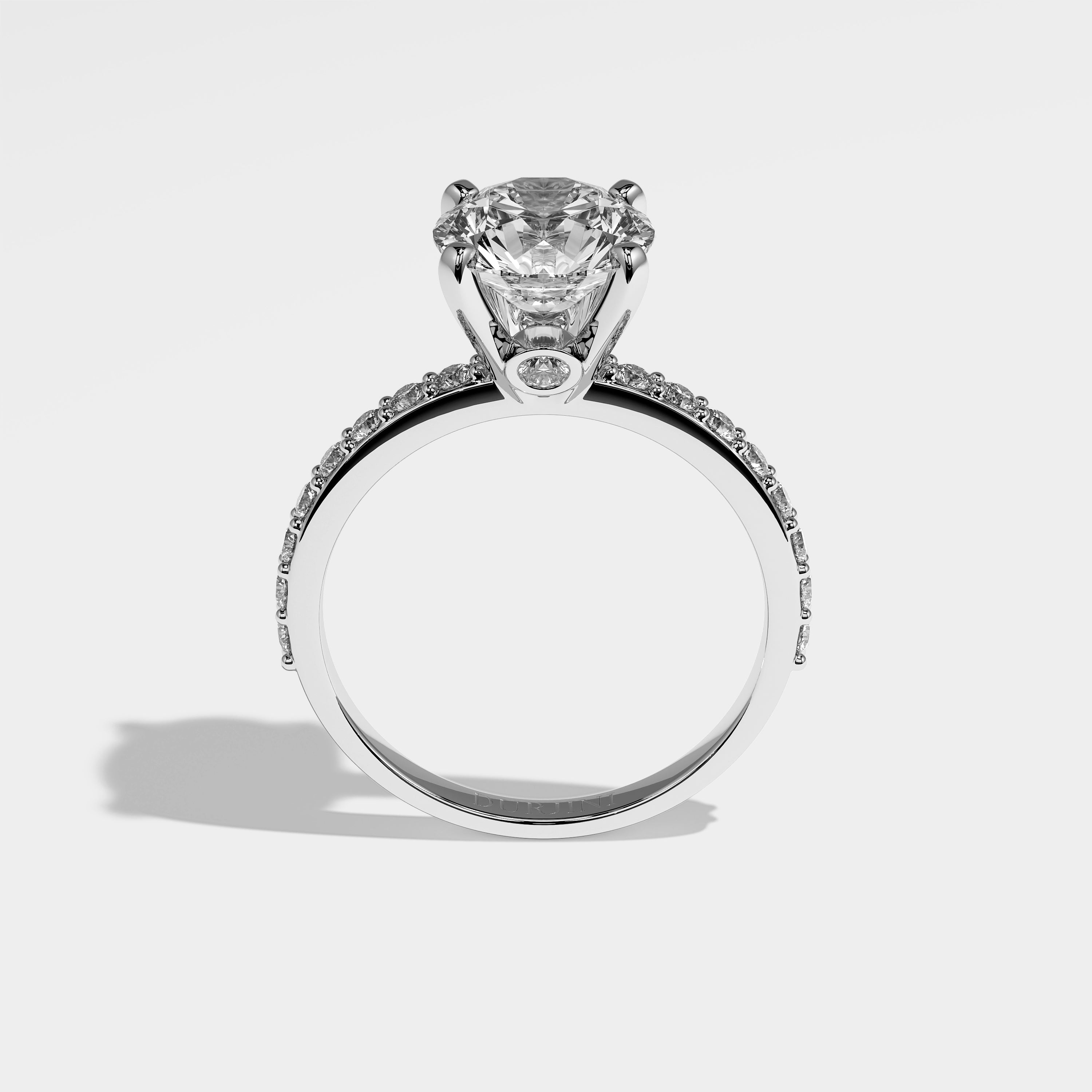 Shard Diamond Round Brilliant Engagement Ring 18K White Gold 4.30ct