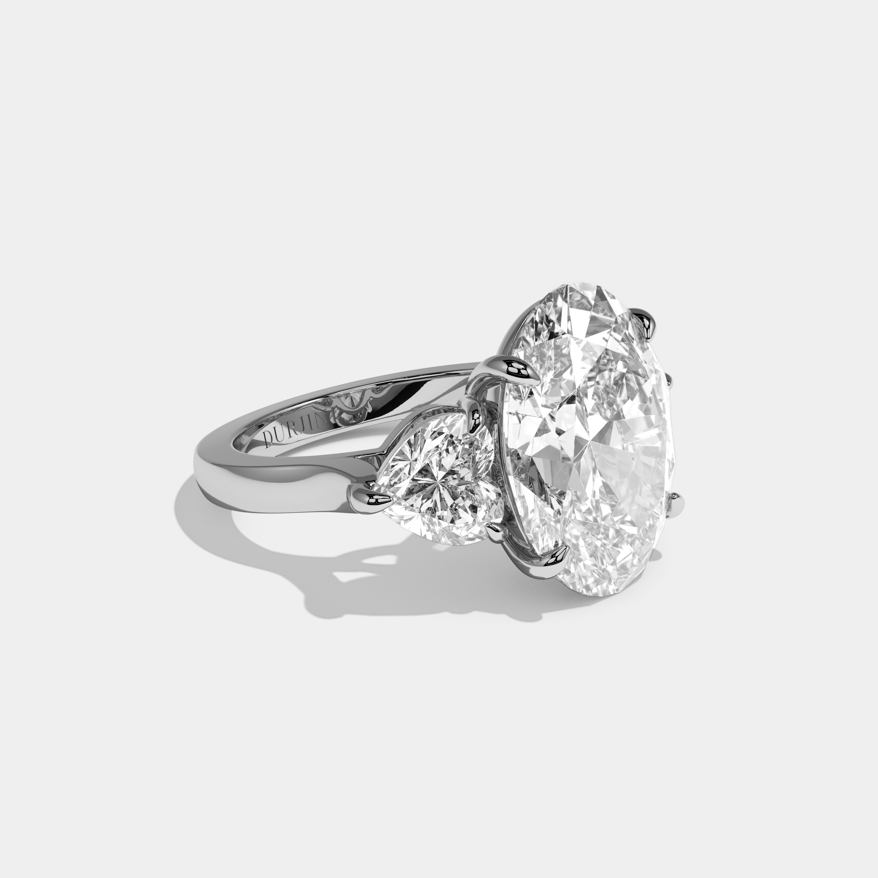 Eliza Oval Cut Diamond Halo Engagement Ring 10ct 18k White Gold