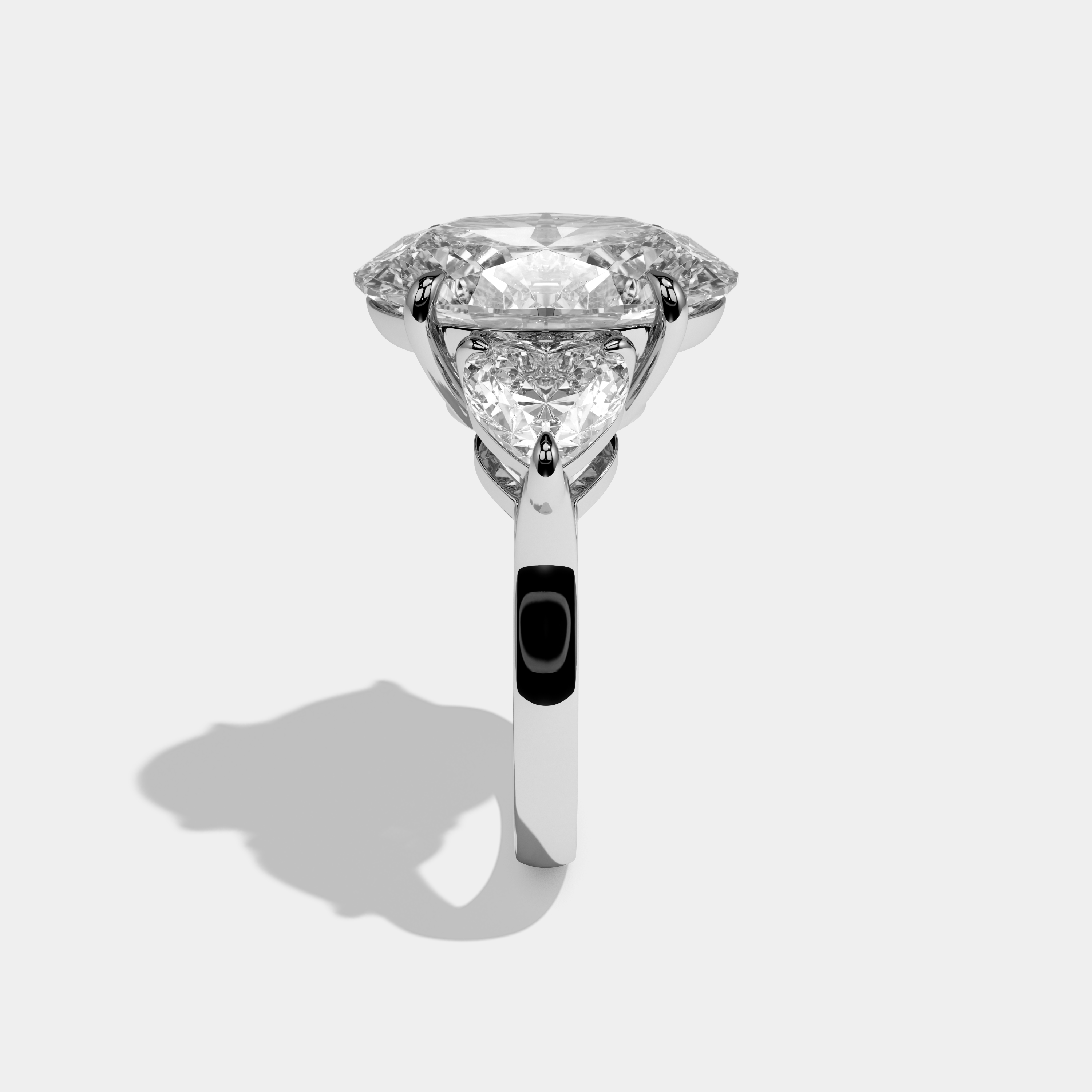 Eliza Oval Cut Diamond Halo Engagement Ring 10ct 18k White Gold