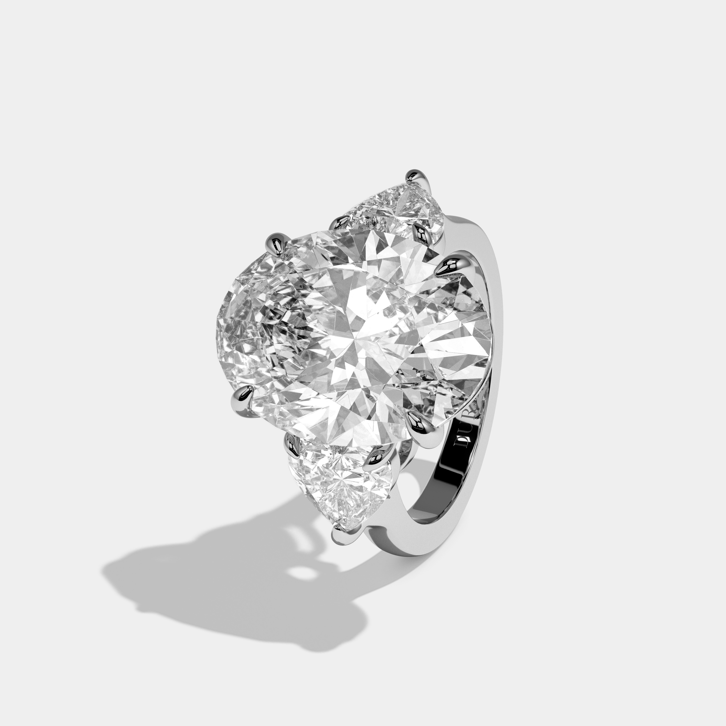 Ottilie Oval Cut Diamond Halo Engagement Ring Simple Band 10ct 18K White Gold