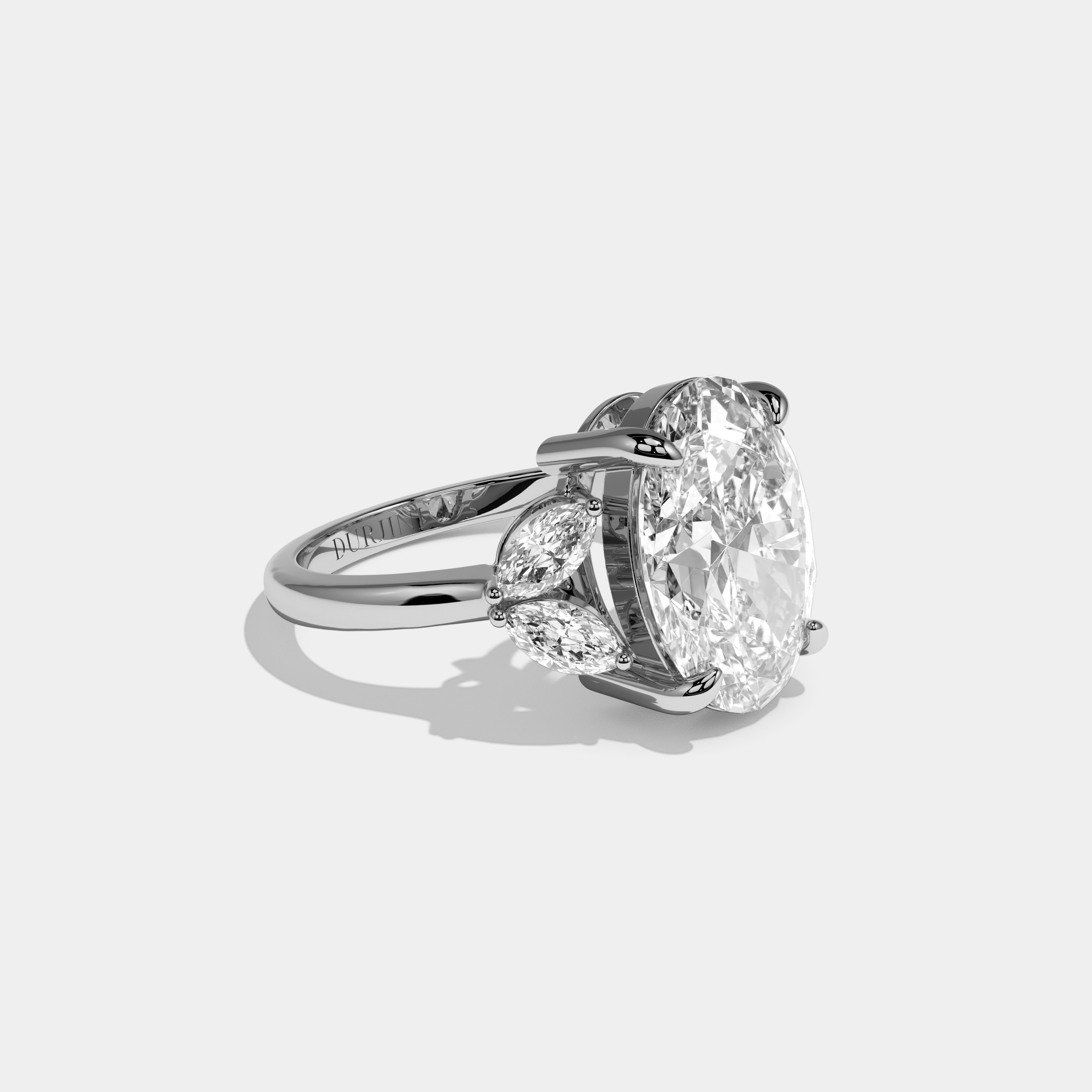 Aurelia Oval Cut Diamond Halo Engagement Ring Simple Band 8ct 18K White Gold
